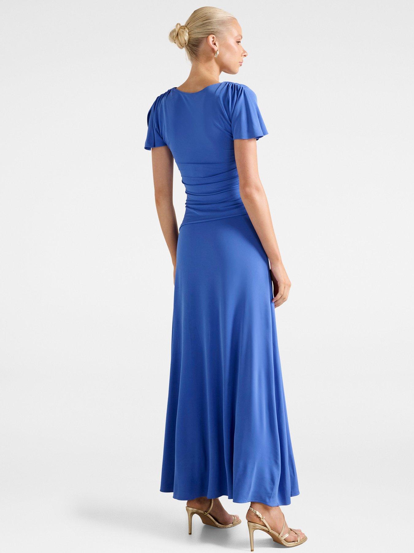 Image 2 of 6 of Forever New Gemini High Neck Jersey Maxi - Blue