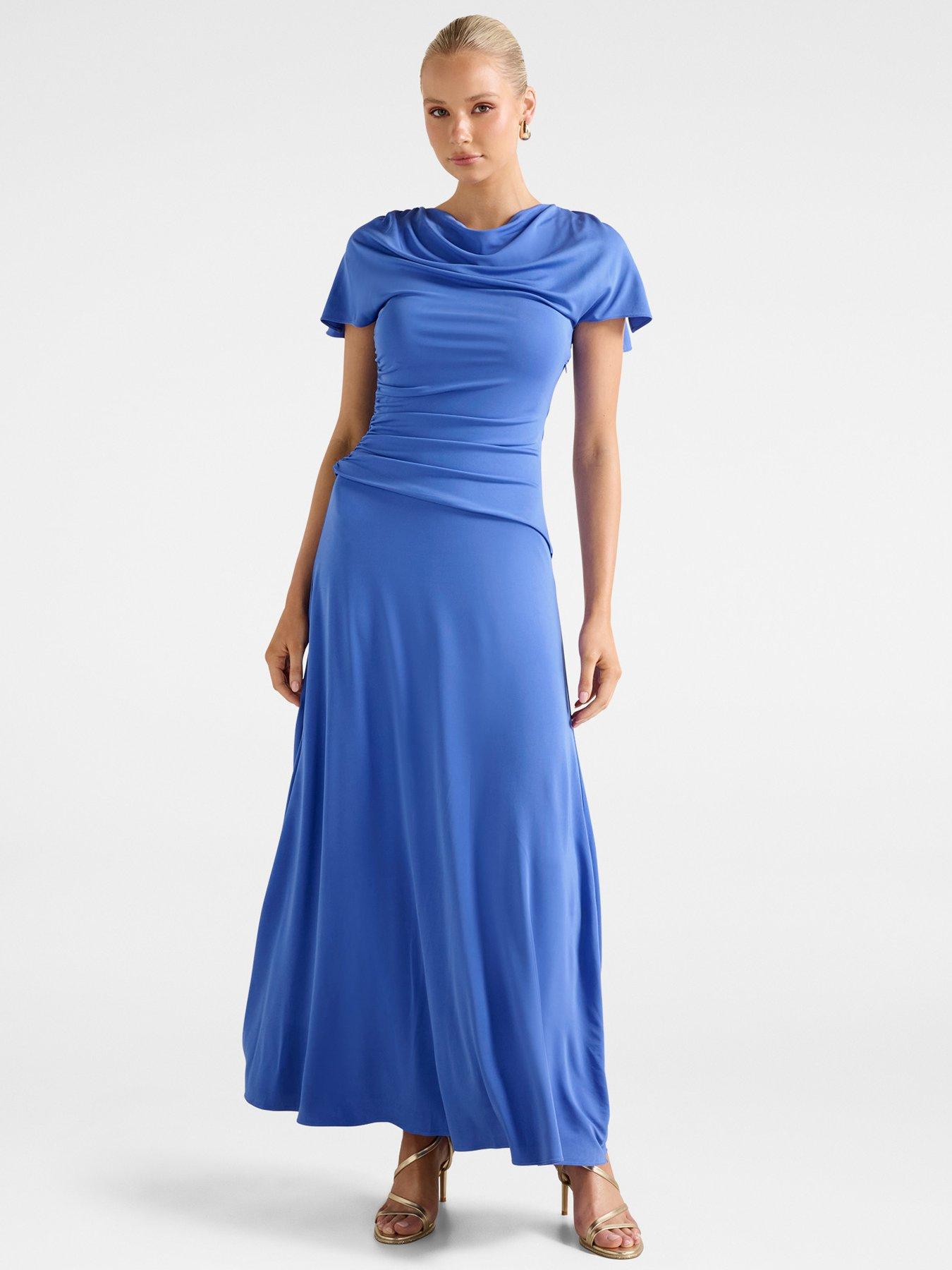 Image 5 of 6 of Forever New Gemini High Neck Jersey Maxi - Blue