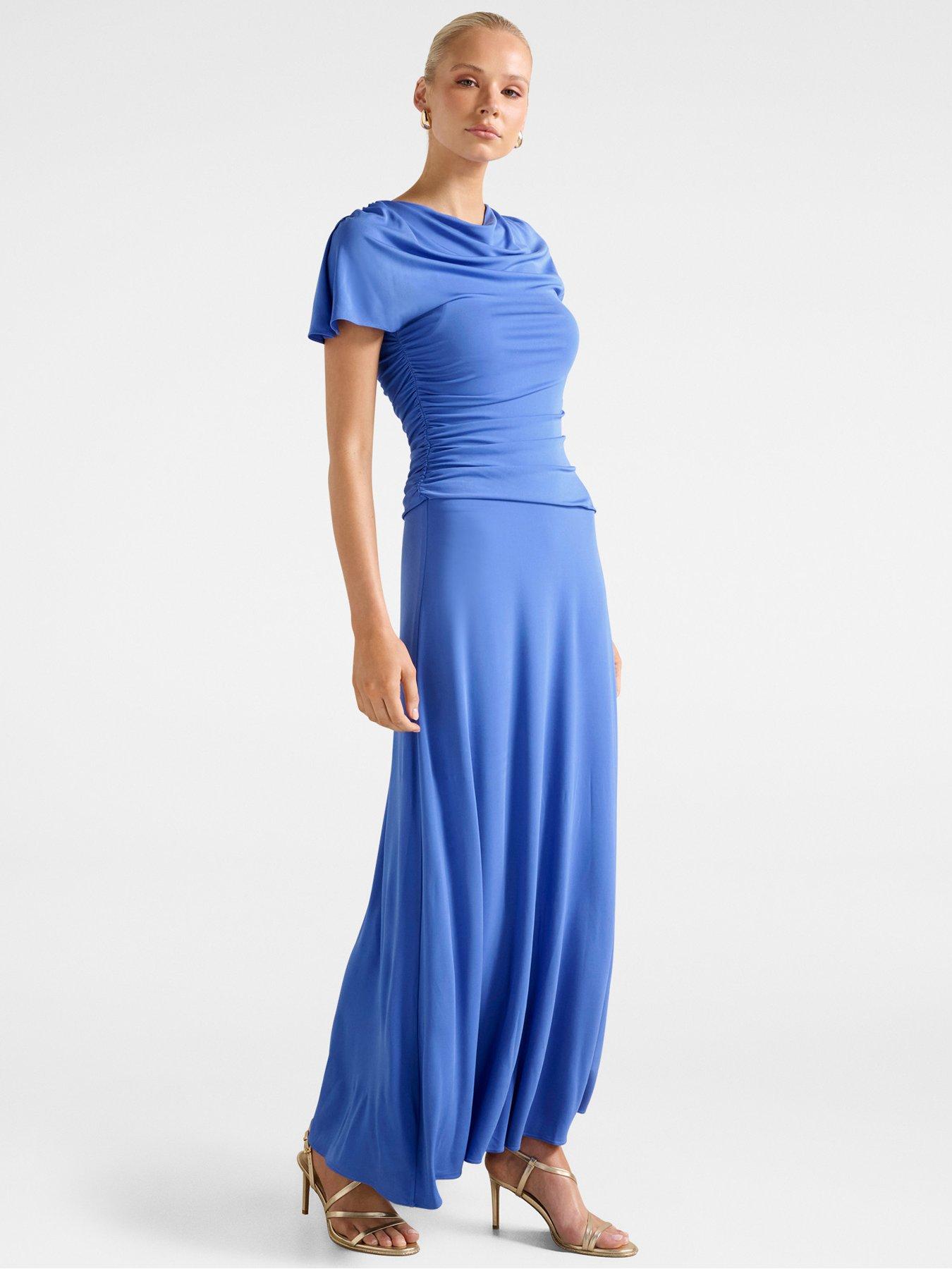 Image 6 of 6 of Forever New Gemini High Neck Jersey Maxi - Blue