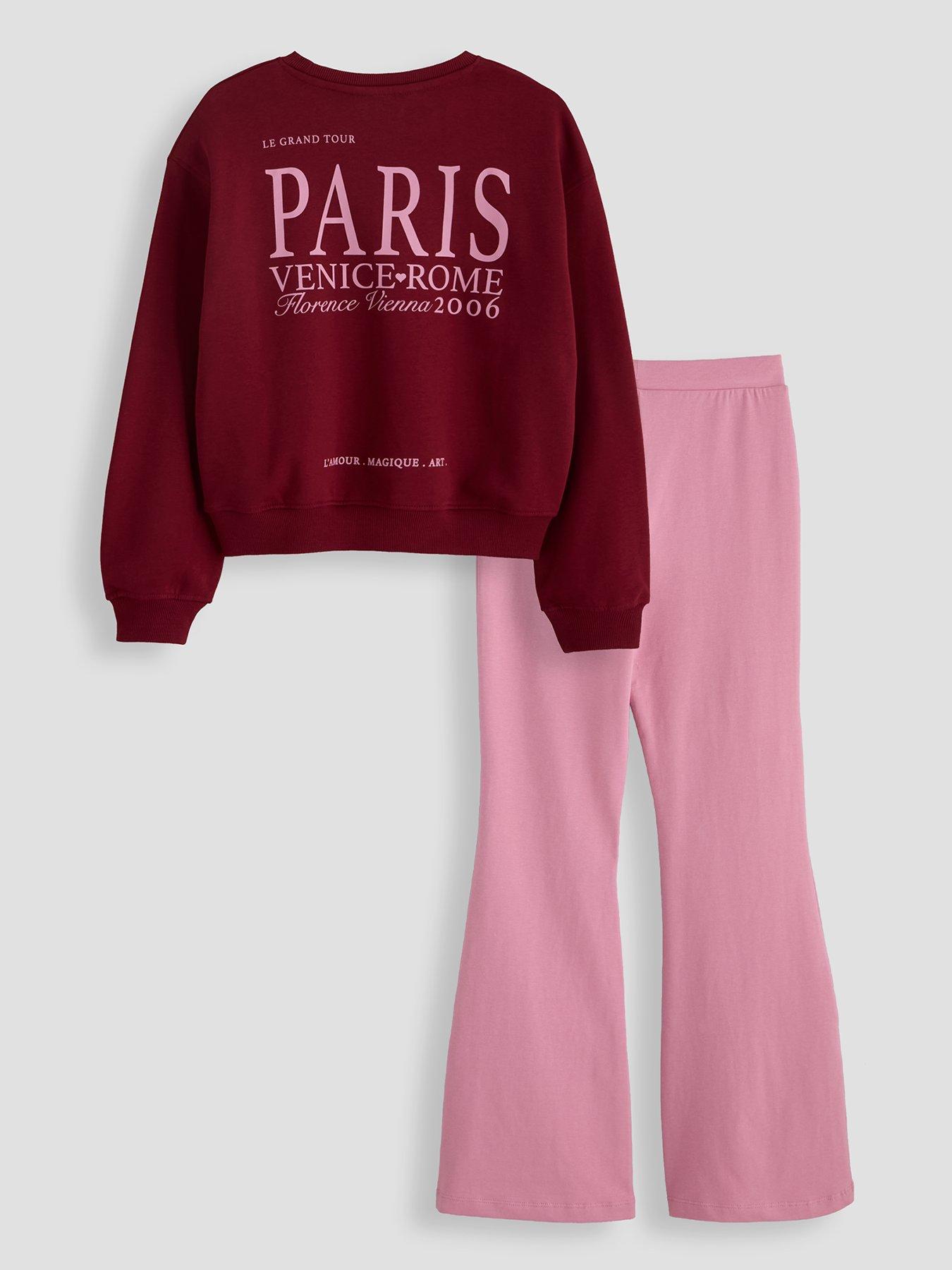 Image 2 of 4 of The Very Collection Girls 2 Pack Slogan Back Print Flared Leggings Set - Red