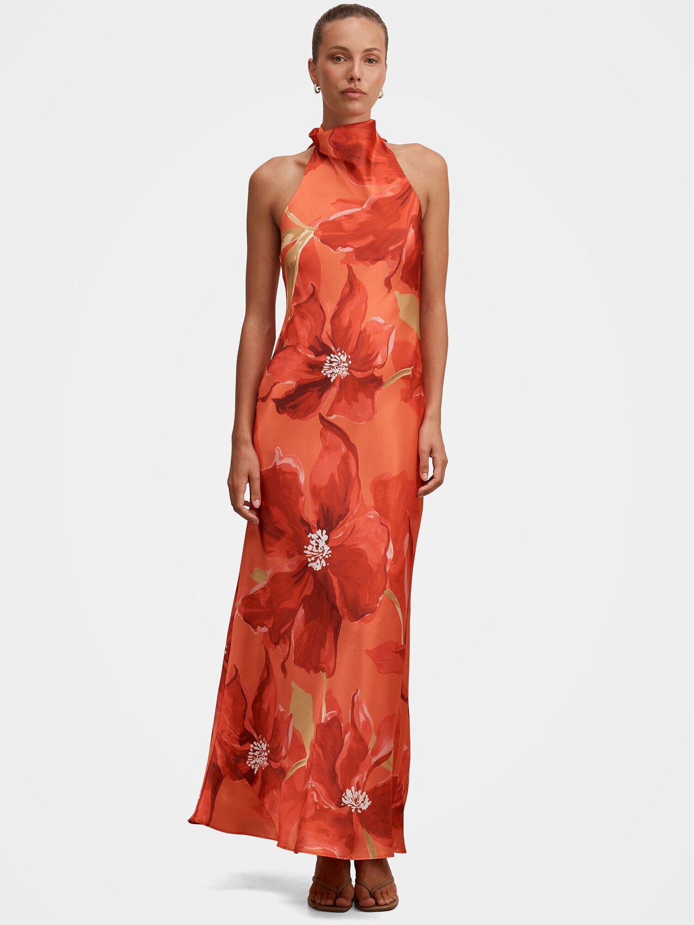 Forever New Clementine High Neck Satin Maxi - Multi