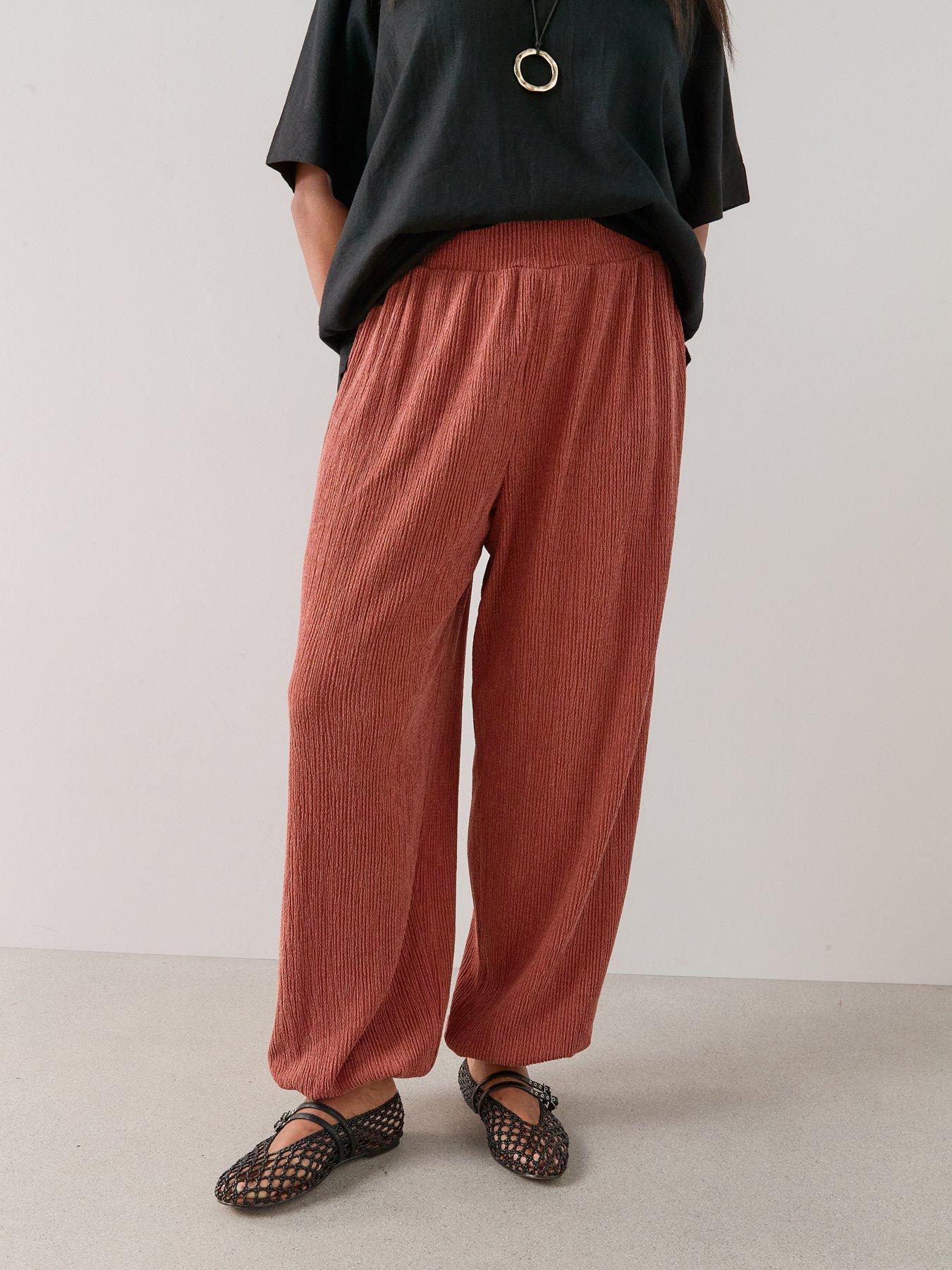 Image 3 of 6 of The Very Collection Curve Jersey Balloon Trouser - Dark Orange