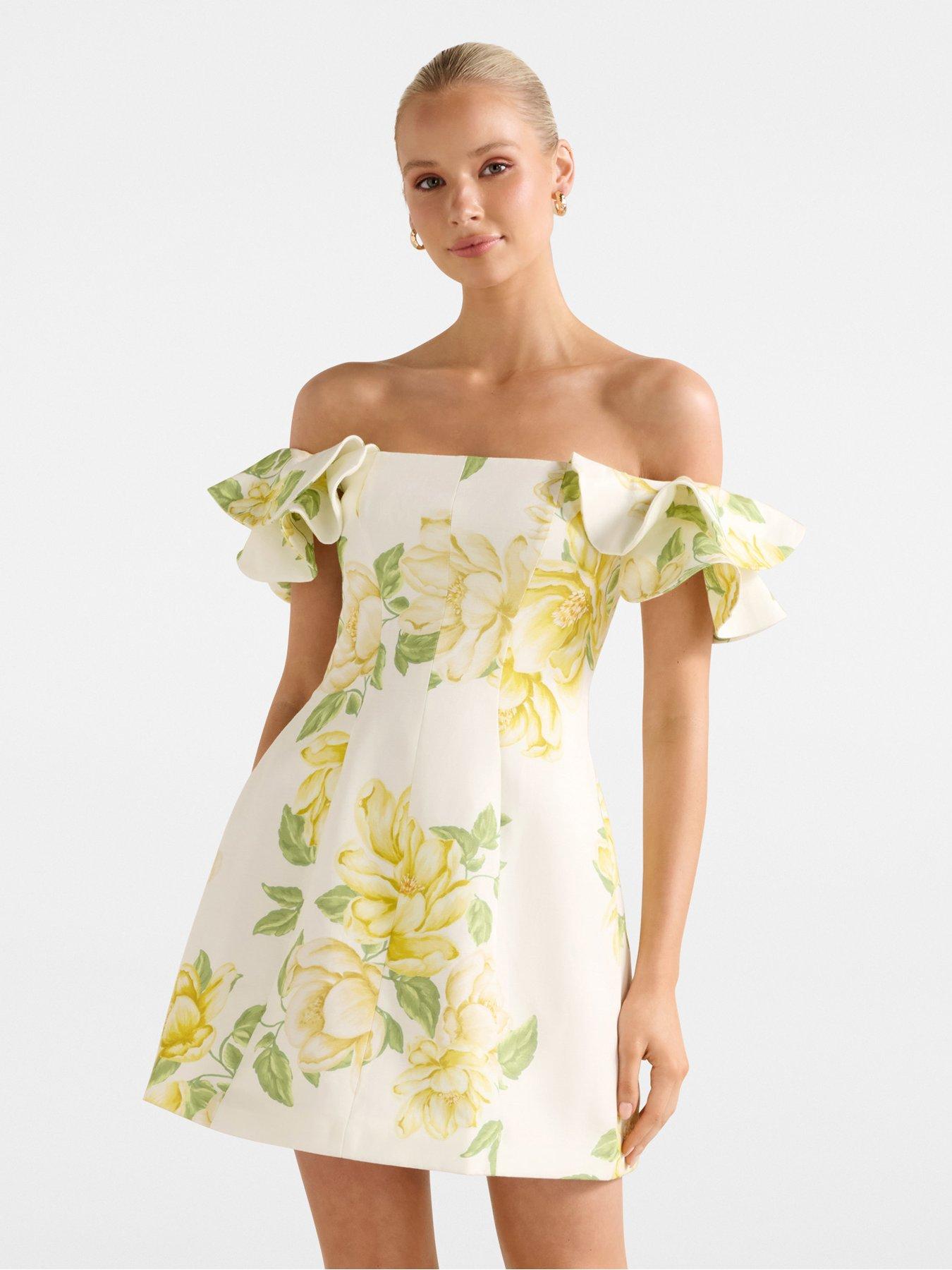 Image 3 of 6 of Forever New Kenzie Off Shoulder Ruffle Mini - Multi