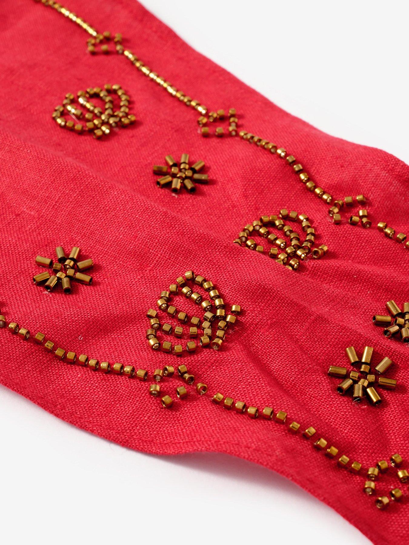  image of mint-velvet-red-embellished-neck-scarf