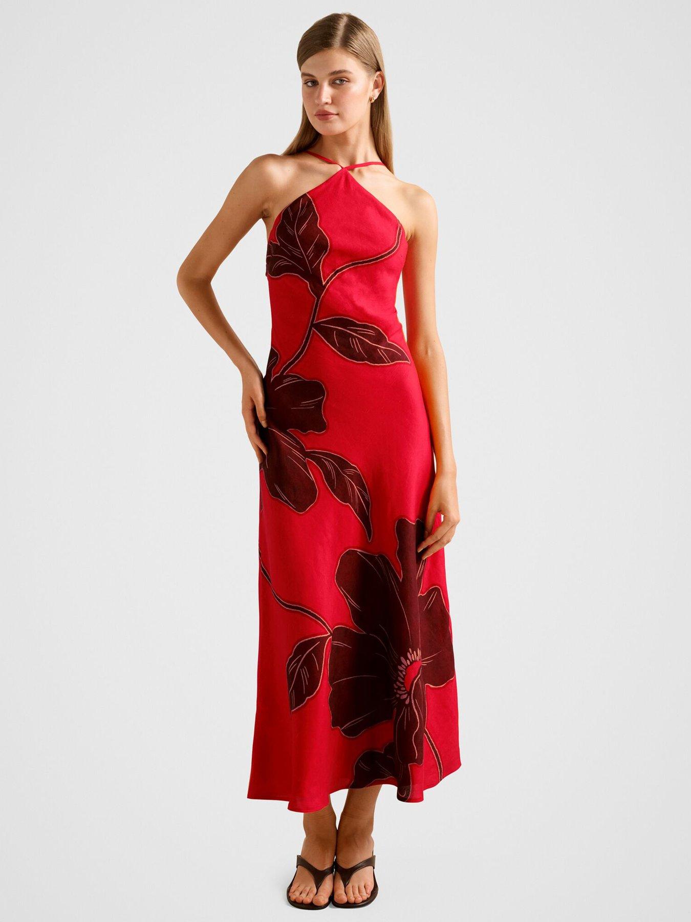 Forever New Nova Arrow Neck Maxi Dress - Red