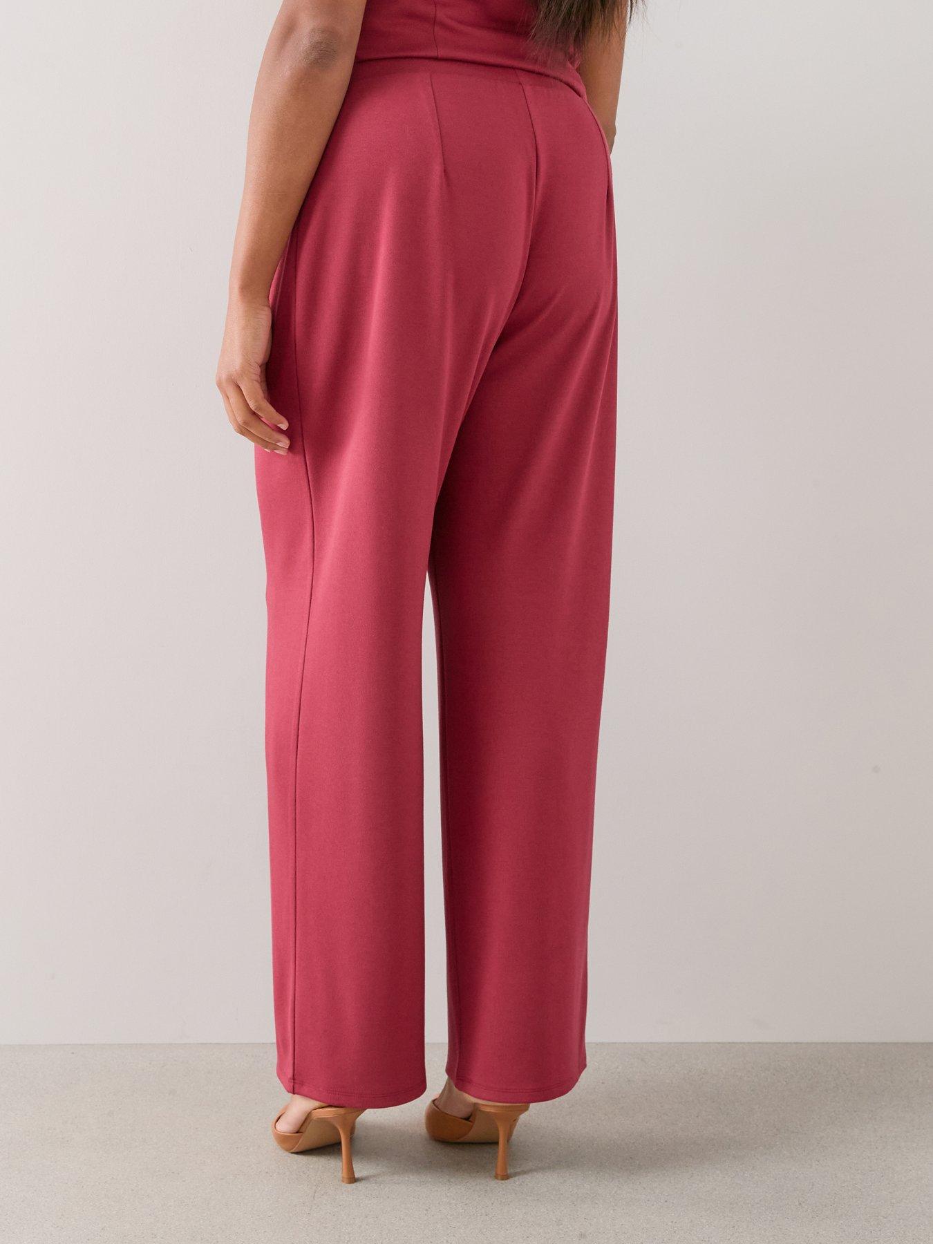 Image 2 of 6 of The Very Collection Curve Wide Leg Trousers Co-Ord - Plum