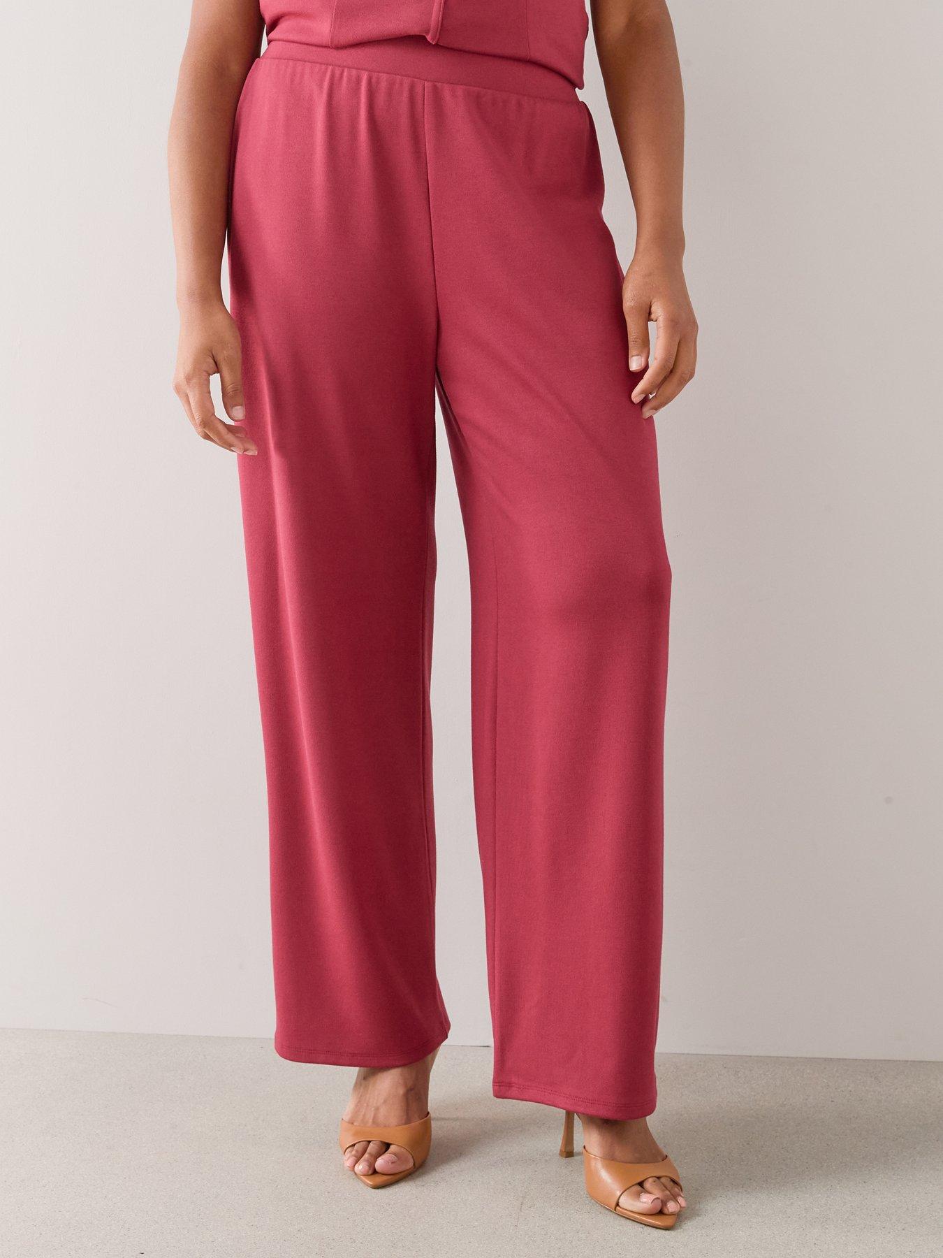 Image 4 of 6 of The Very Collection Curve Wide Leg Trousers Co-Ord - Plum