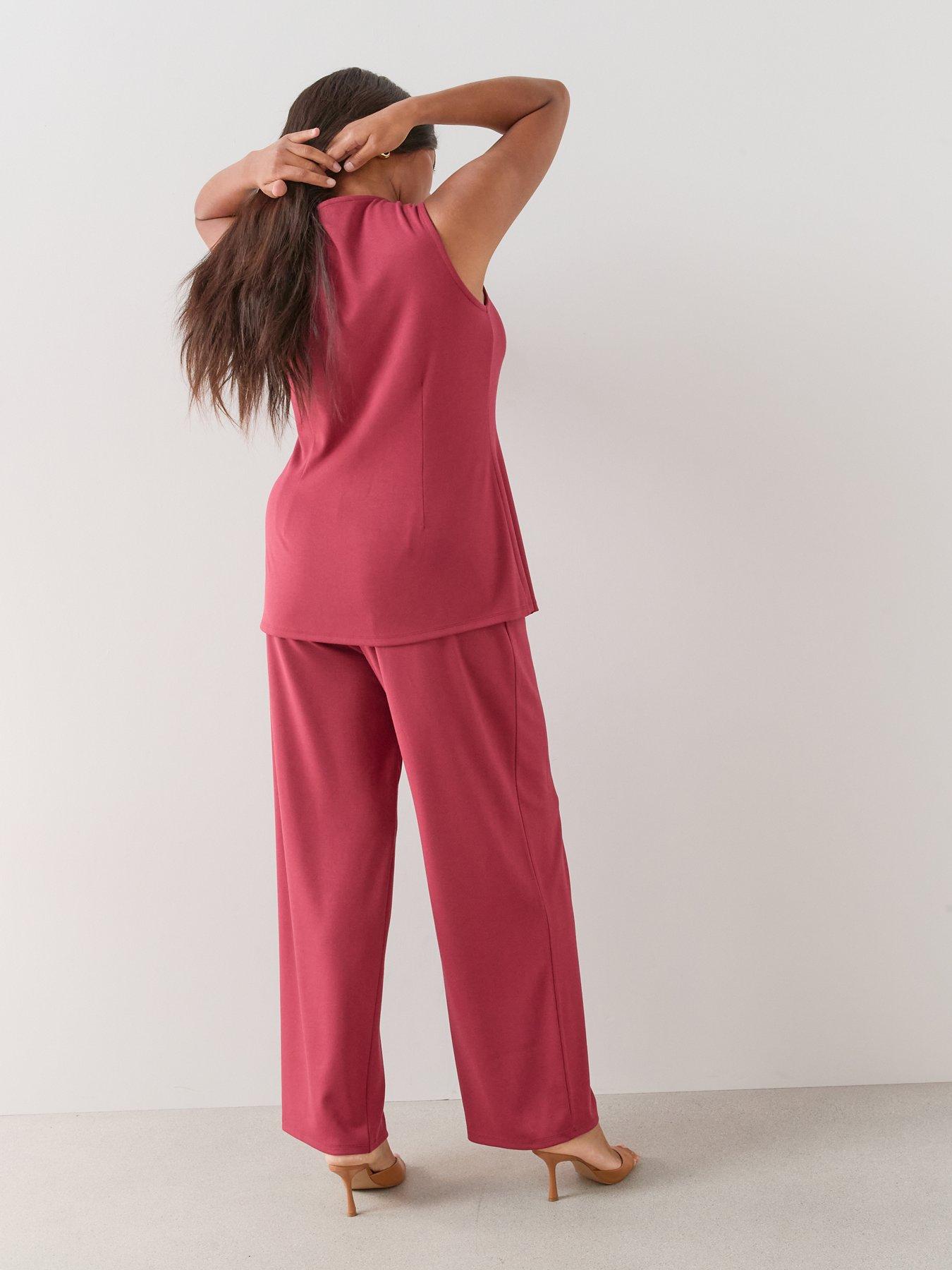Image 5 of 6 of The Very Collection Curve Wide Leg Trousers Co-Ord - Plum