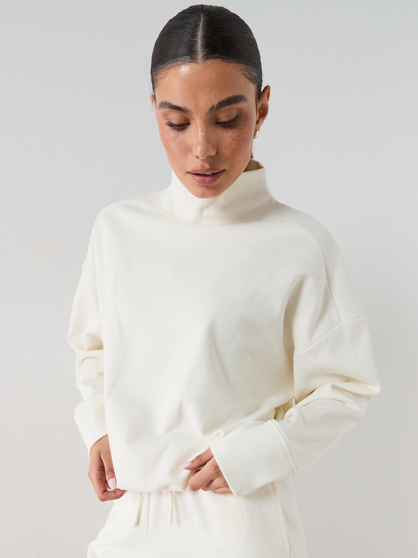 Sweaty Betty Womens Training Revive Rib Mix Funnel Neck Jumper - White