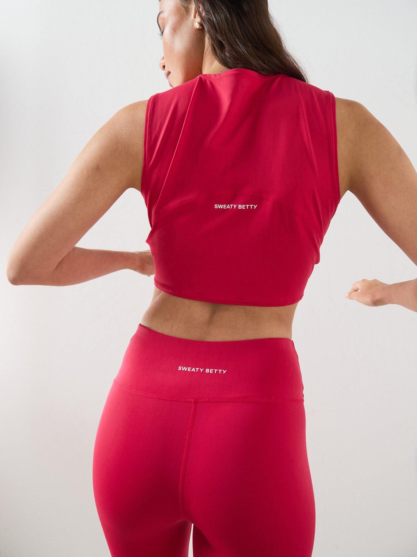 Sweaty Betty Womens Training All Day Cropped Wrap Tank - Red
