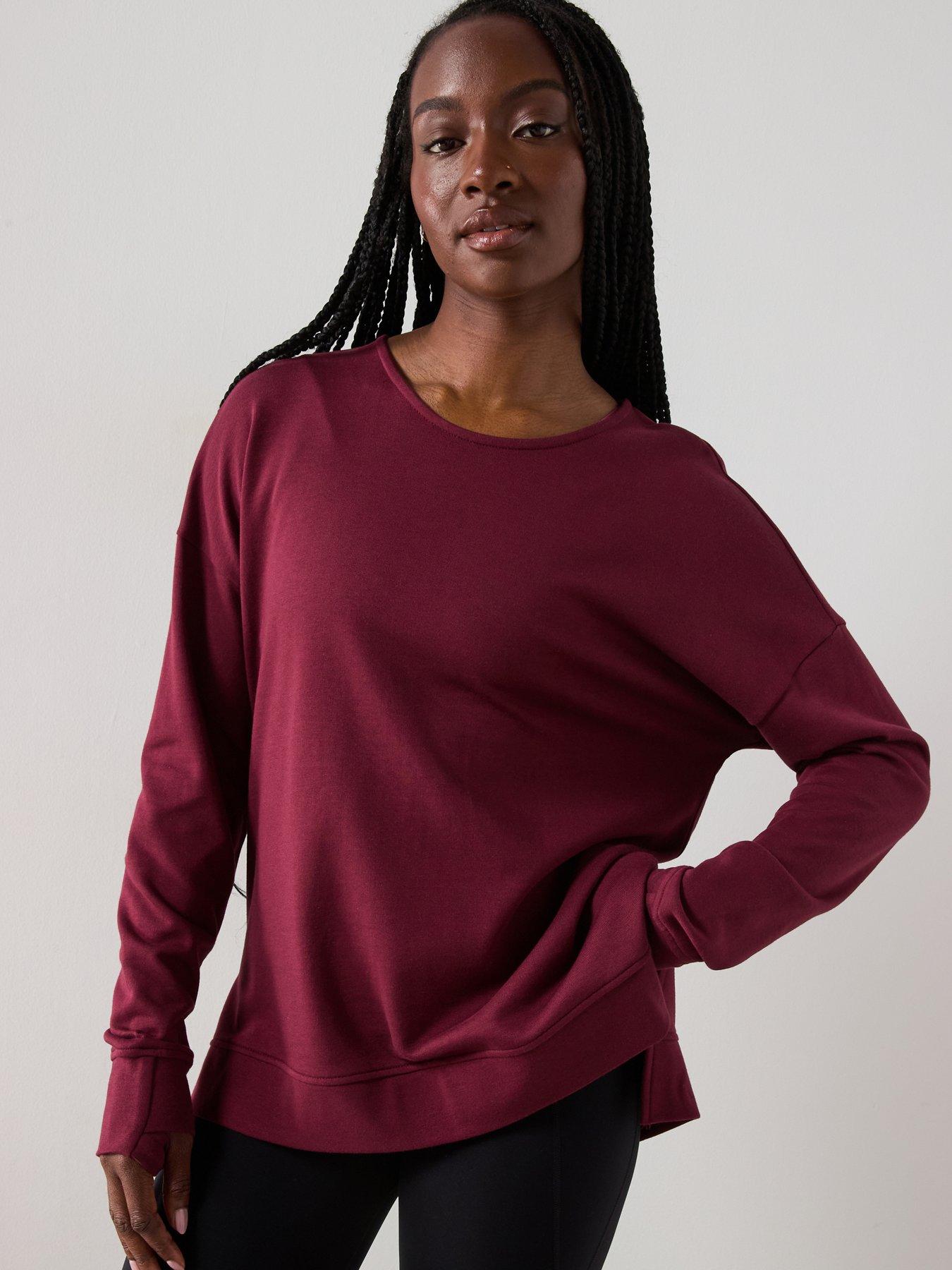 Sweaty Betty Womens Training After Class Open Back Tie Sweatshirt - Red