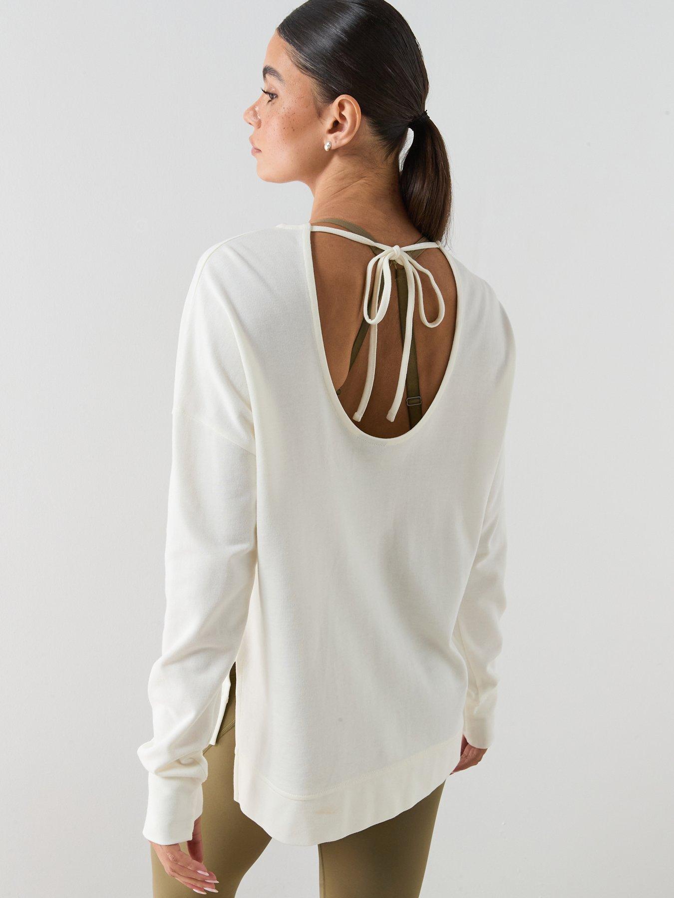 Sweaty Betty Womens Training After Class Open Back Tie Sweatshirt - White