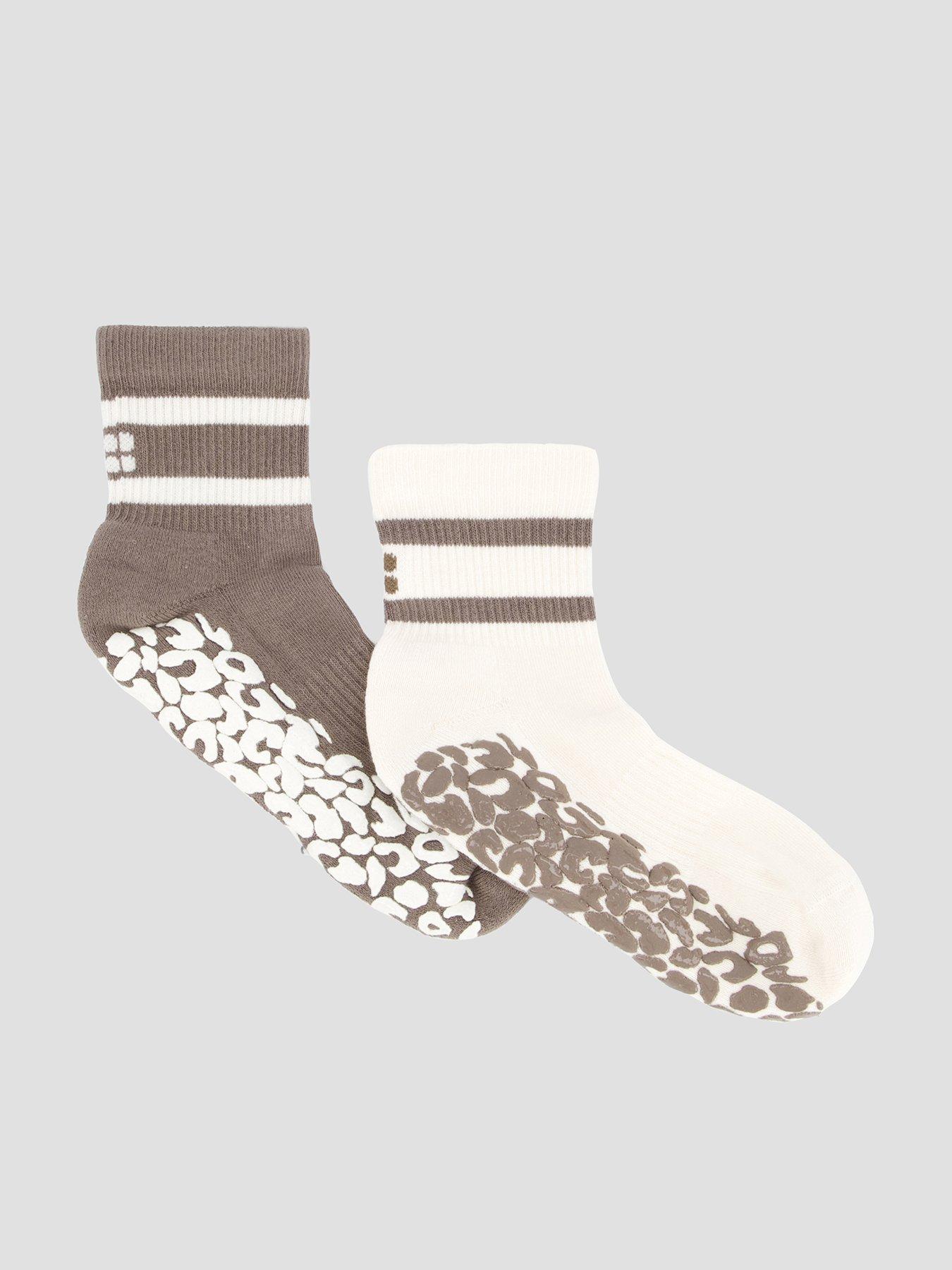 Sweaty Betty Womens Training Animal Print Mini Pilates Crew Gripper 2 Pack - Beige