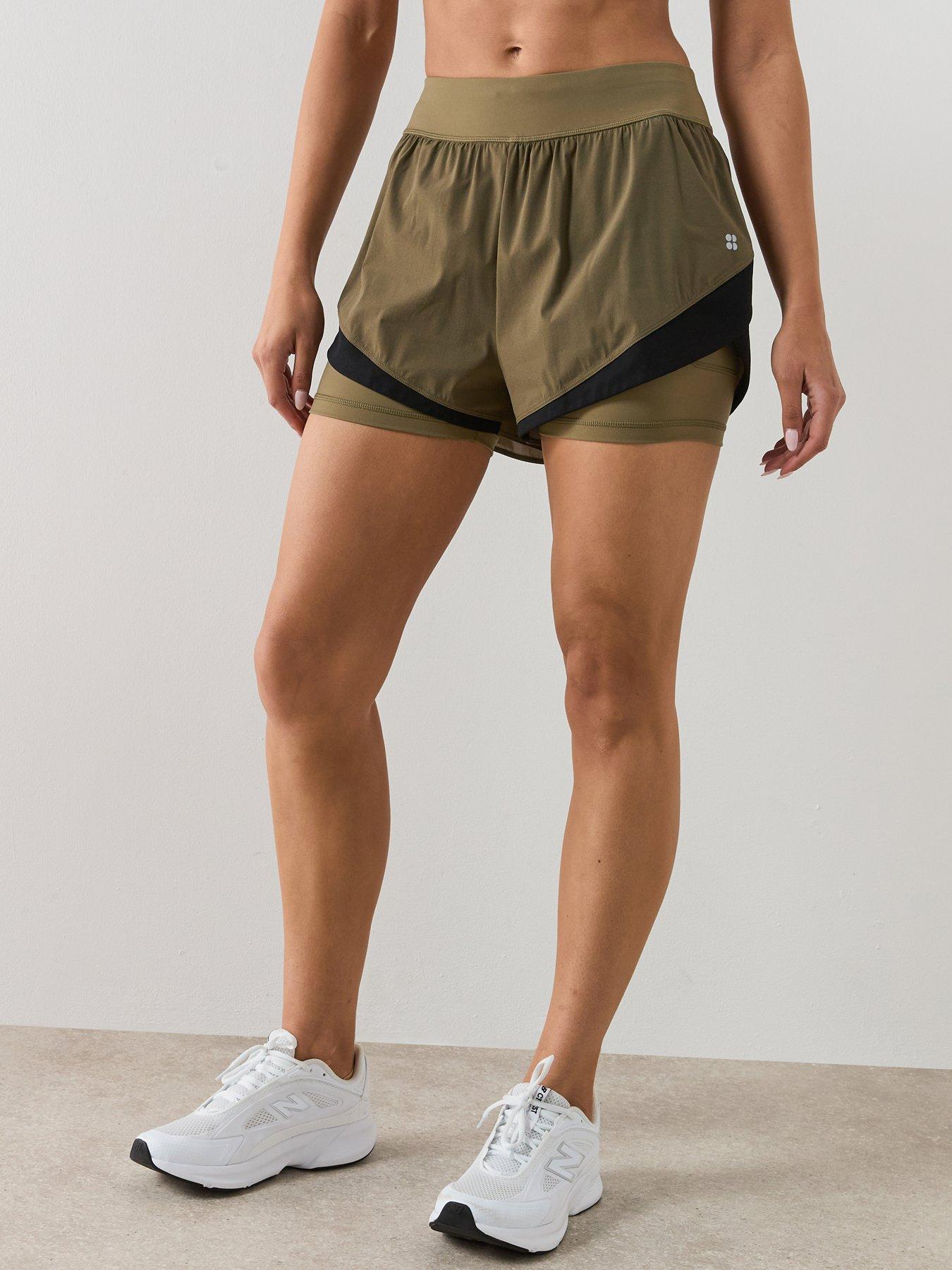 Sweaty Betty Womens Training Tempo Run Shorts - Khaki