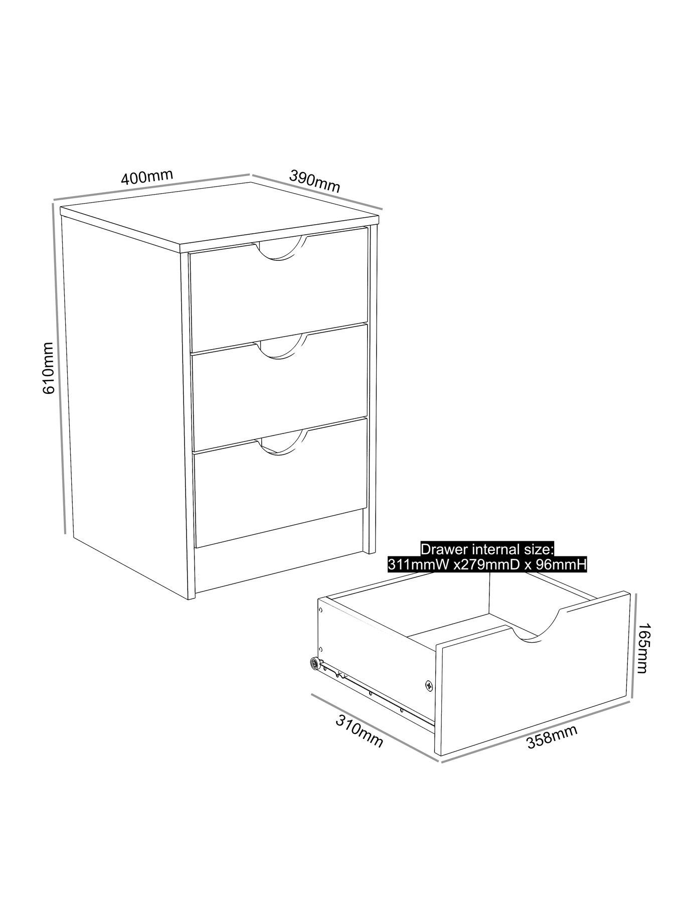 Image 6 of 7 of The Very Collection Mico 3 Drawer Bedside&nbsp; - FSC&reg; Certified