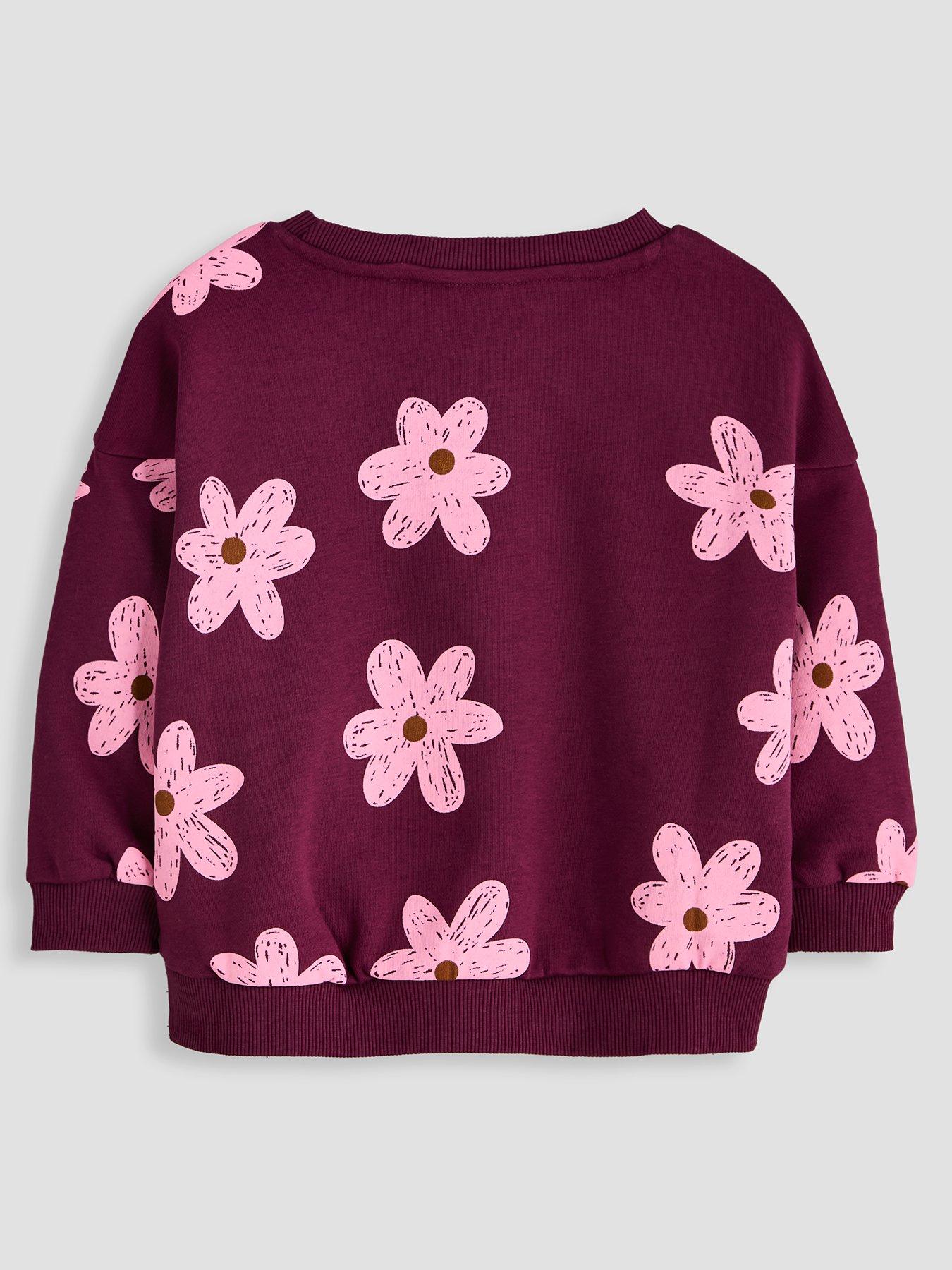 Image 2 of 4 of The Very Collection Girls Oversized Floral Sweat - Burgundy