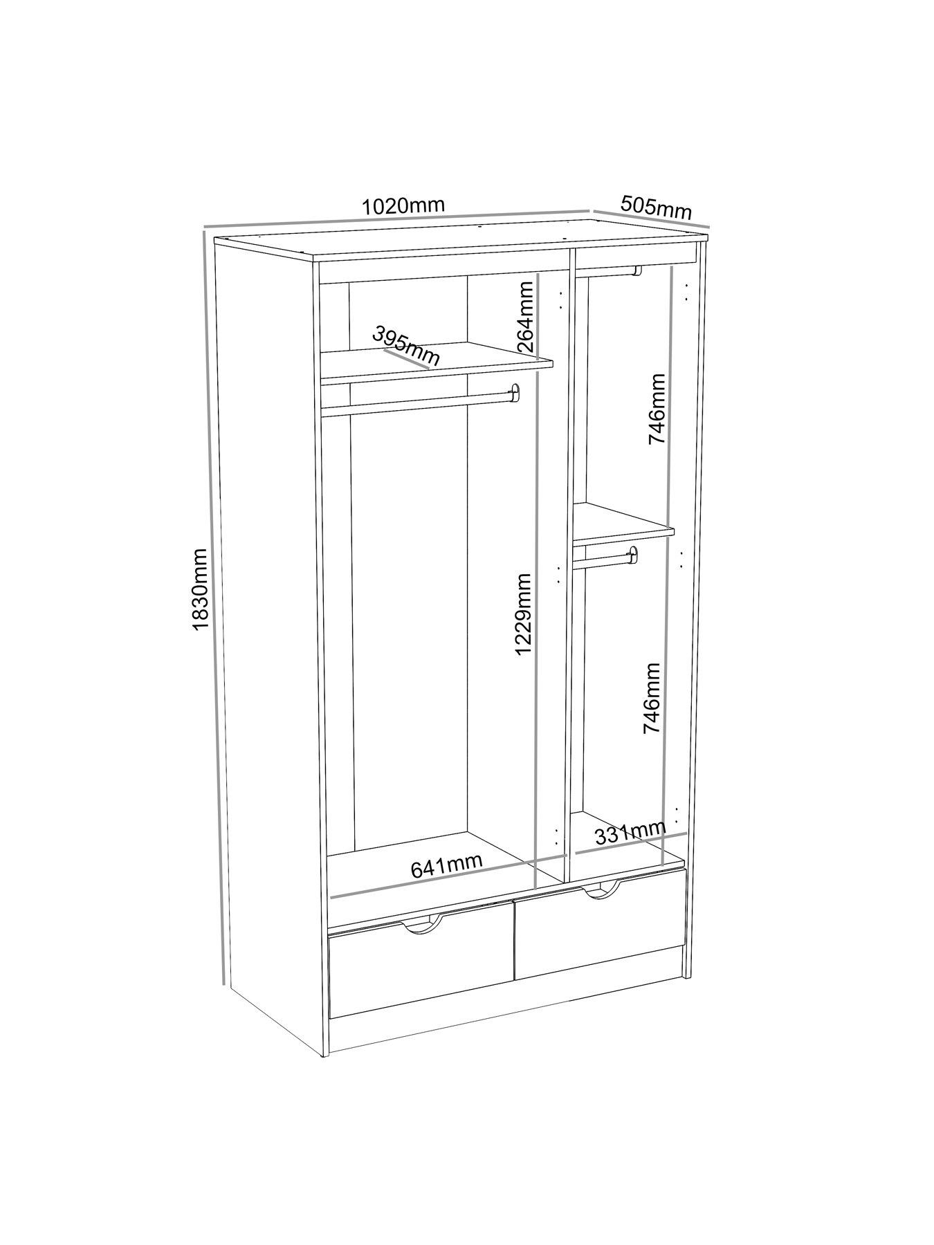 Image 6 of 7 of The Very Collection Mico 3 Door 2 Drawer Wardrobe - FSC&reg; Certified