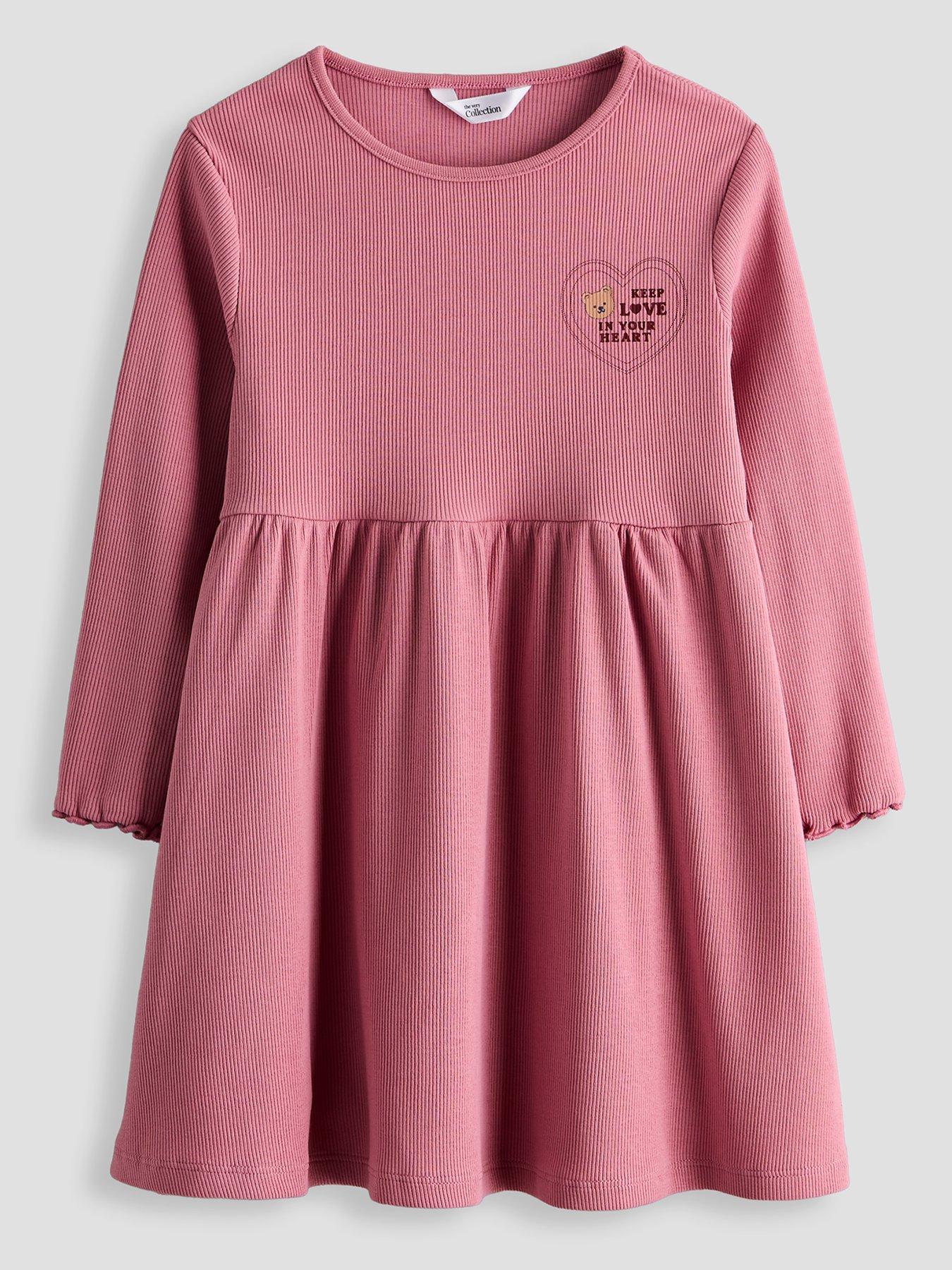 Image 2 of 5 of The Very Collection Girls Ribbed 2 Pack Dresses - Multi