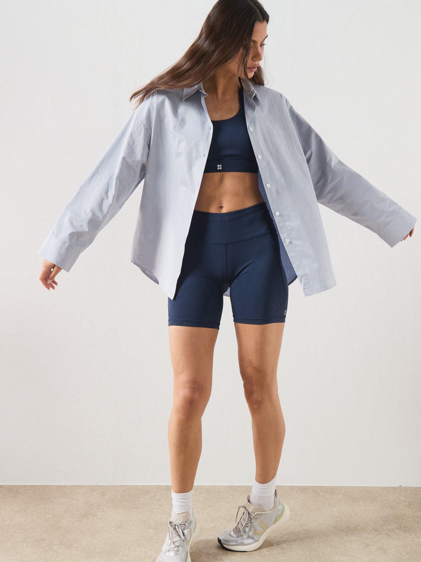 Image 3 of 6 of Sweaty Betty Womens Summer Stripe Shirt - Blue