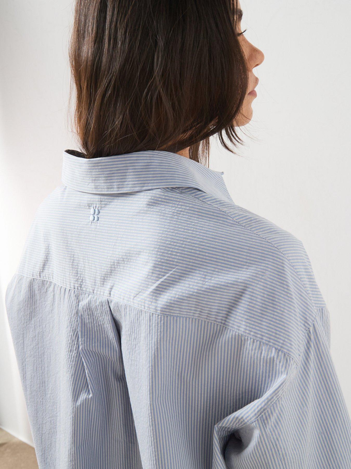 Image 4 of 6 of Sweaty Betty Womens Summer Stripe Shirt - Blue