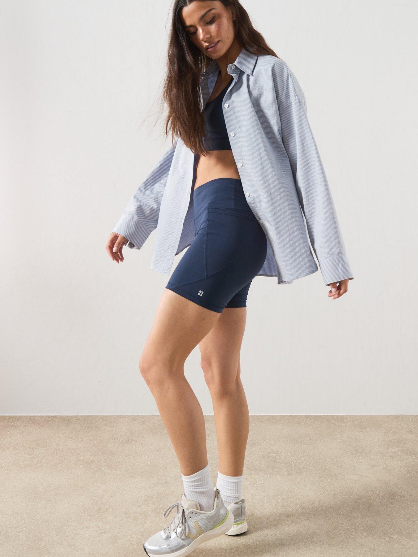 Image 6 of 6 of Sweaty Betty Womens Summer Stripe Shirt - Blue