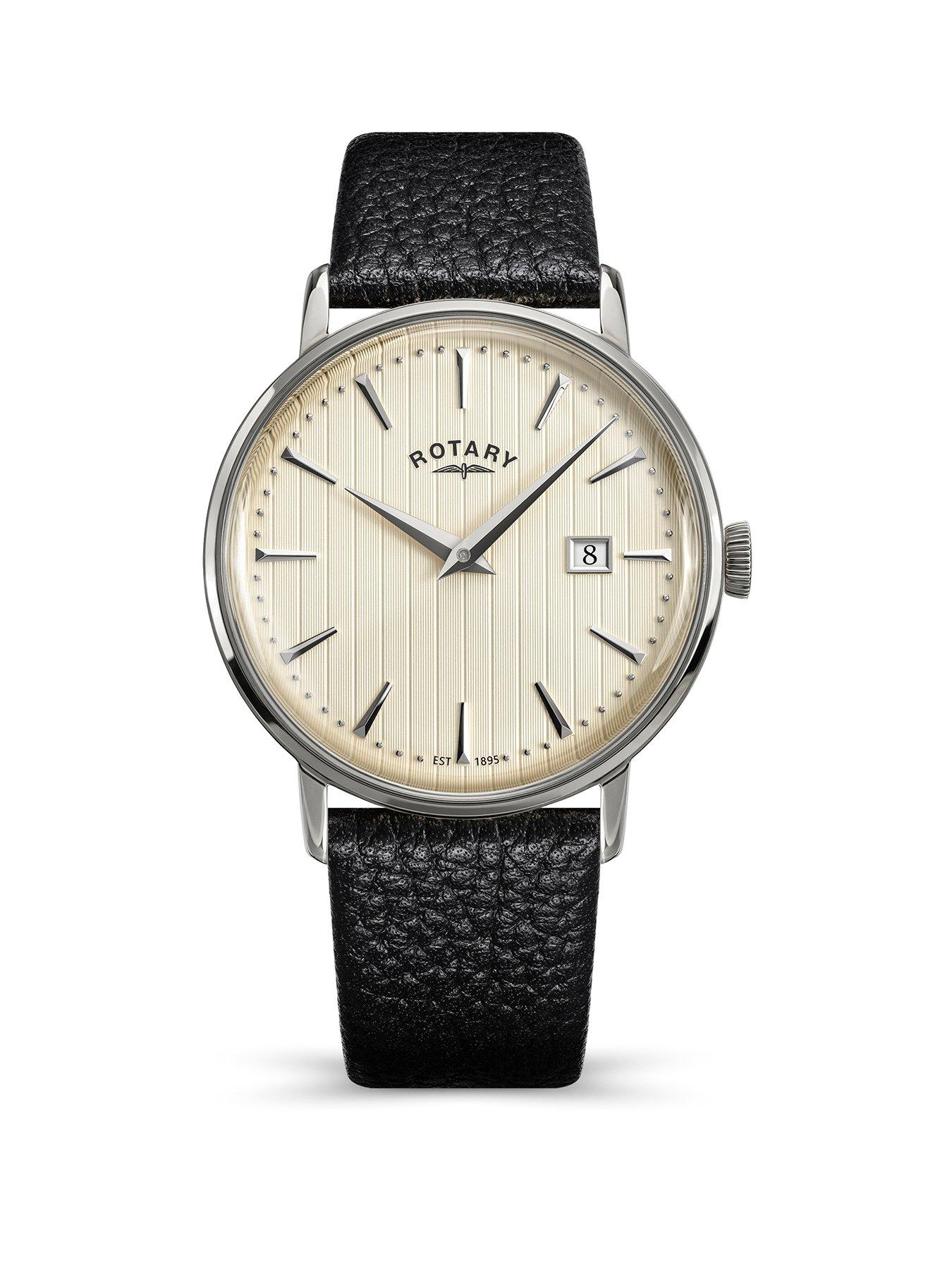 rotary-mens-ss-black-strap-cream-dial-50m