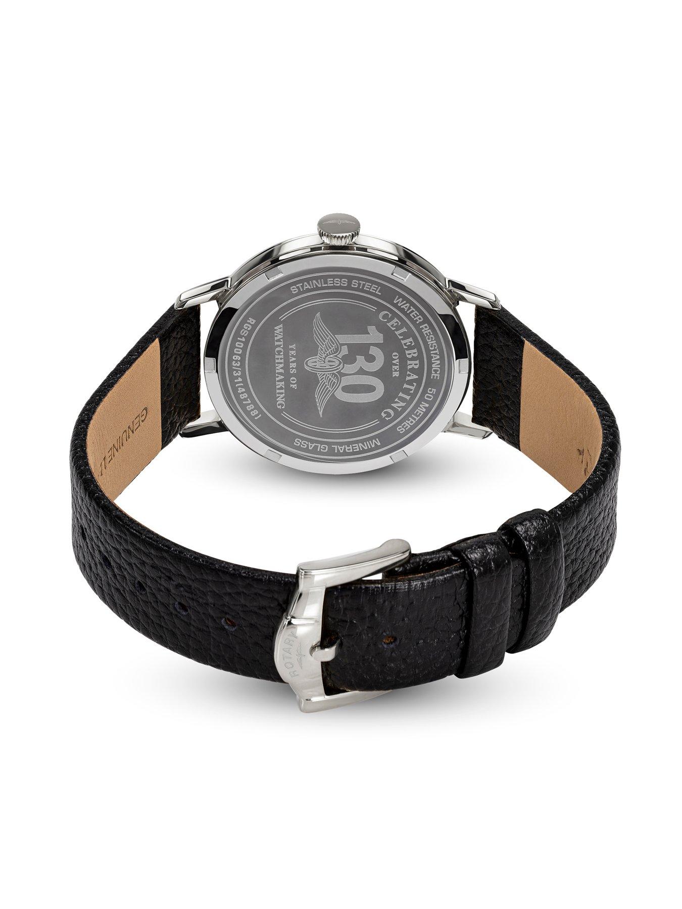 Image 4 of 6 of Rotary Men's SS Black Strap Cream Dial 50m