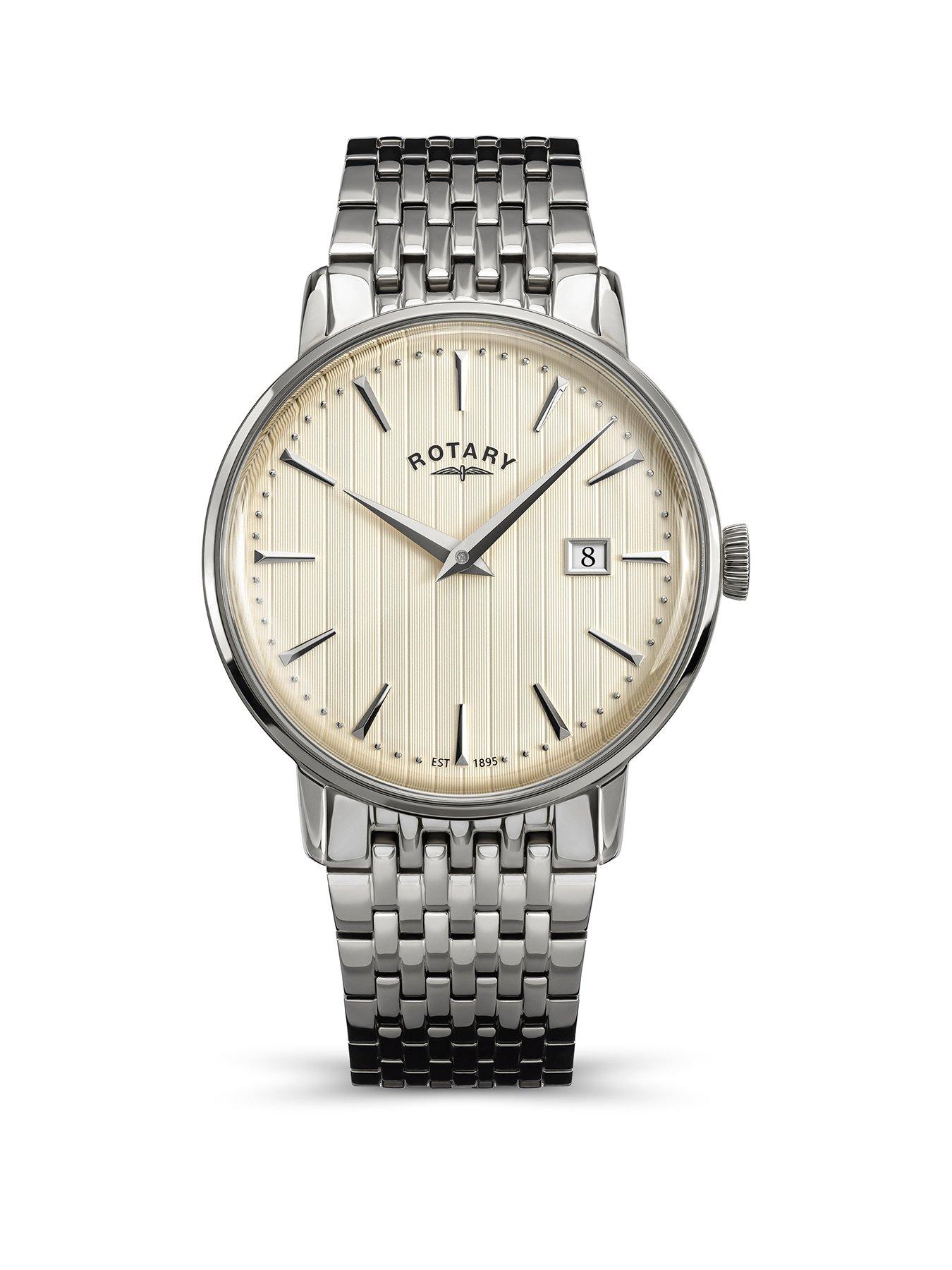 Rotary Rotary Men's SS Bracelet Cream Dial 50m