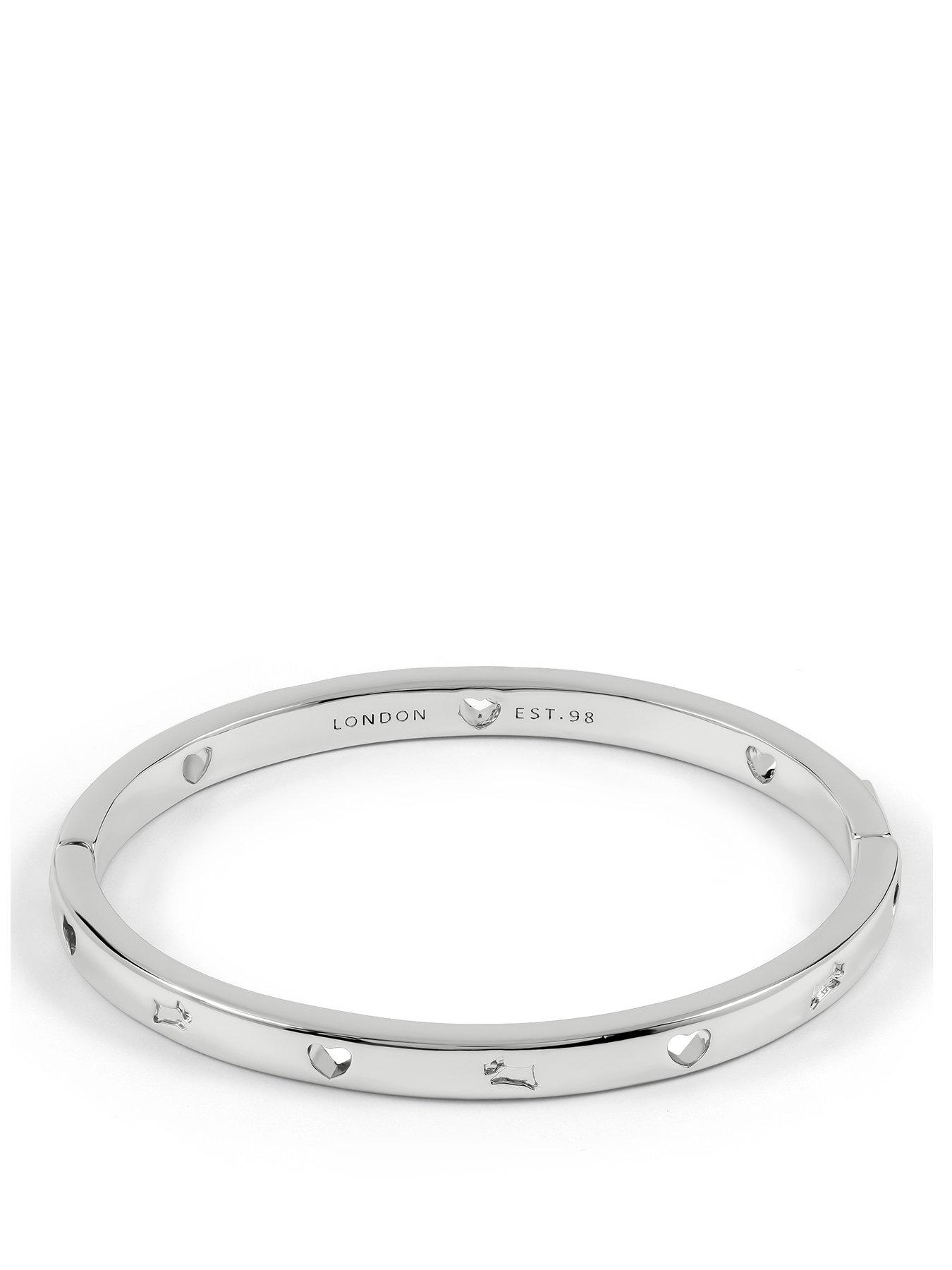 Image 1 of 5 of Radley Silver Cut Out Heart &amp; Dog Bangle