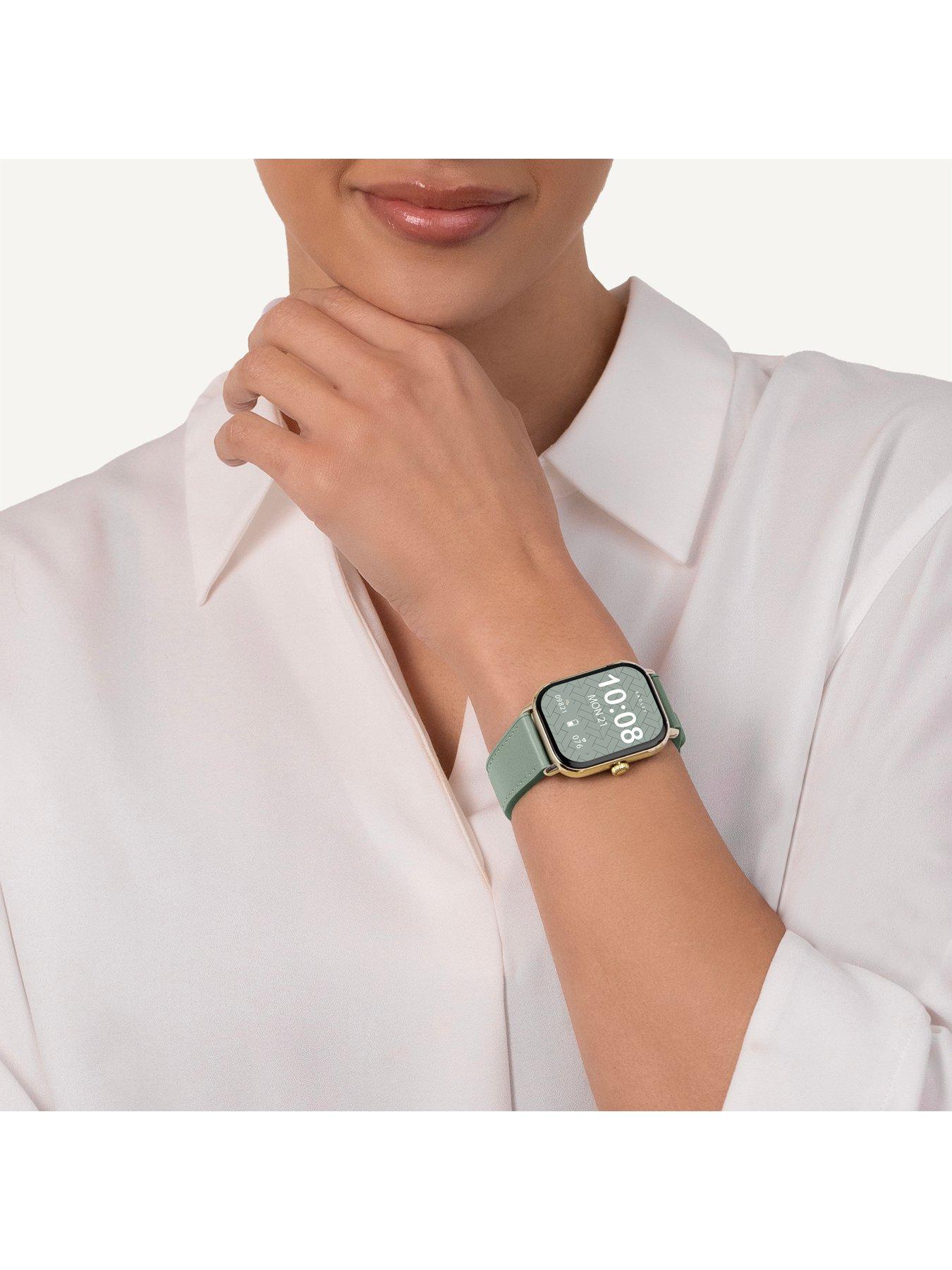 image of radley-series-56-pistachio-leather-silicone-strap-smart-watch