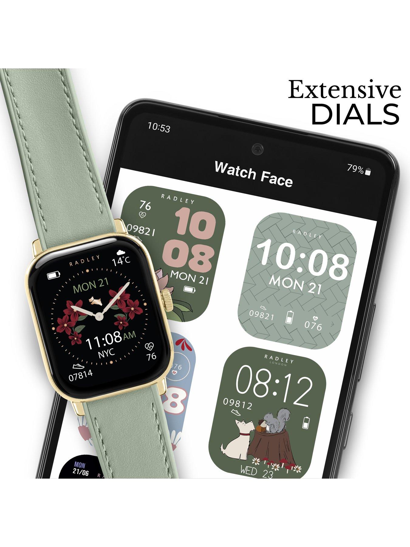  image of radley-series-56-pistachio-leather-silicone-strap-smart-watch