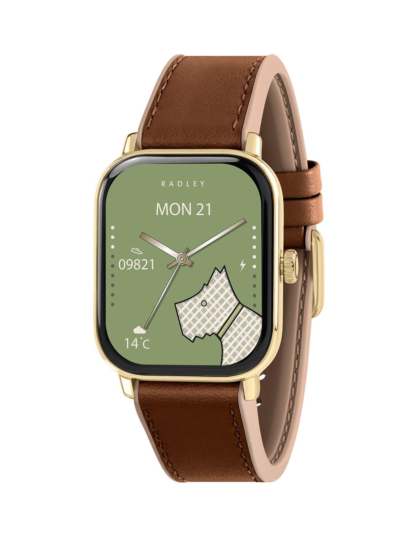 Radley Radley Series  56 Cognac & Porcini Leather Silicone Strap Smart Watch