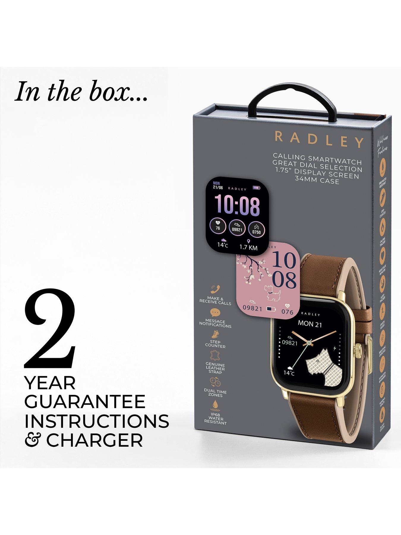  image of radley-series-56-cognac-amp-porcini-leather-silicone-strap-smart-watch