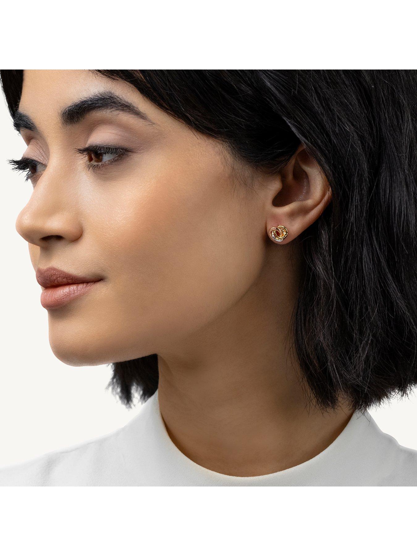 Image 2 of 5 of Radley Triple Plated Hammered Ring Stud Earrings
