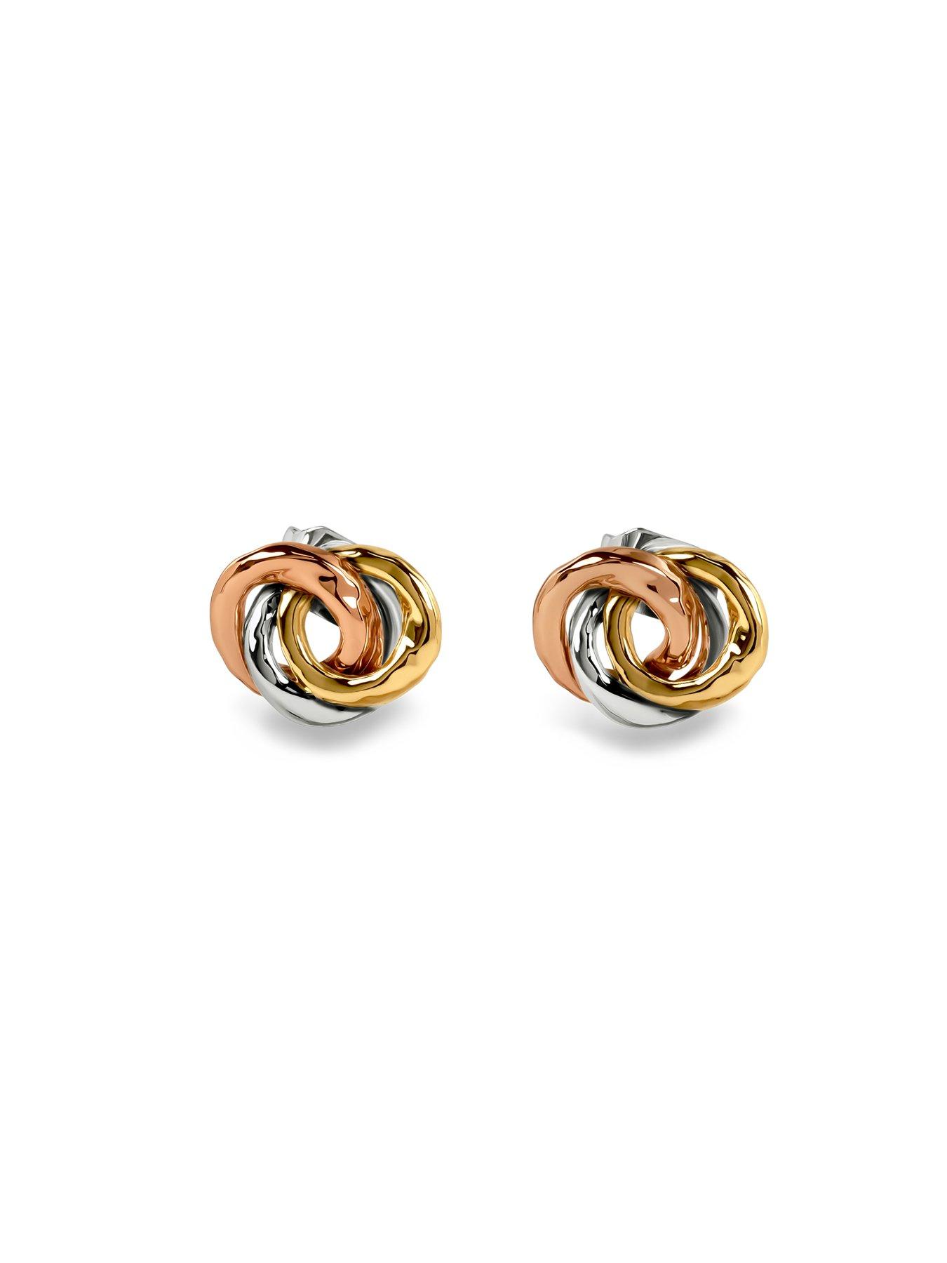 Image 3 of 5 of Radley Triple Plated Hammered Ring Stud Earrings