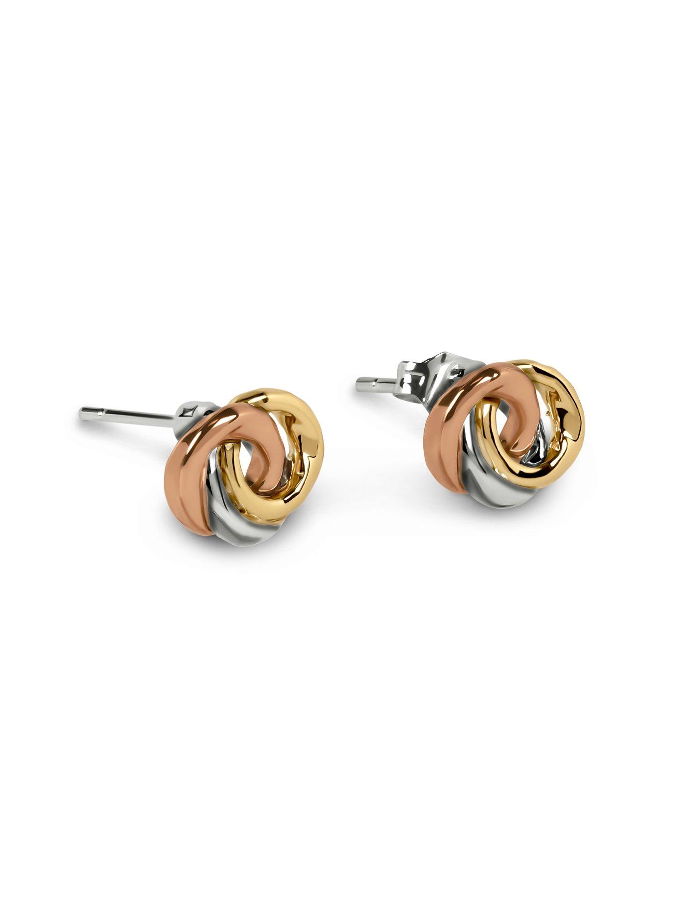 Image 4 of 5 of Radley Triple Plated Hammered Ring Stud Earrings