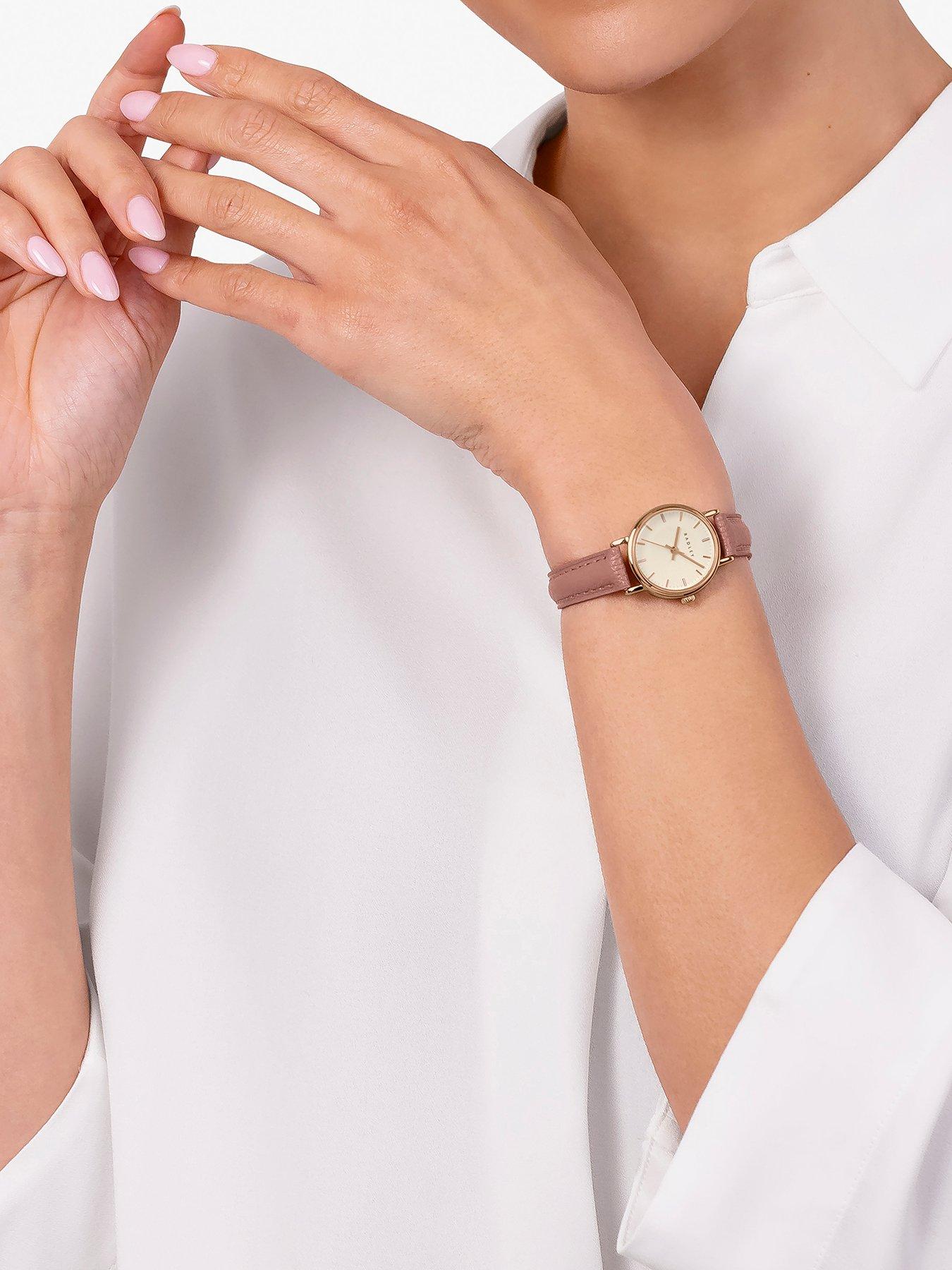 Image 3 of 4 of Radley Rose Gold Plated Case Carnation Pink Leather Strap Watch