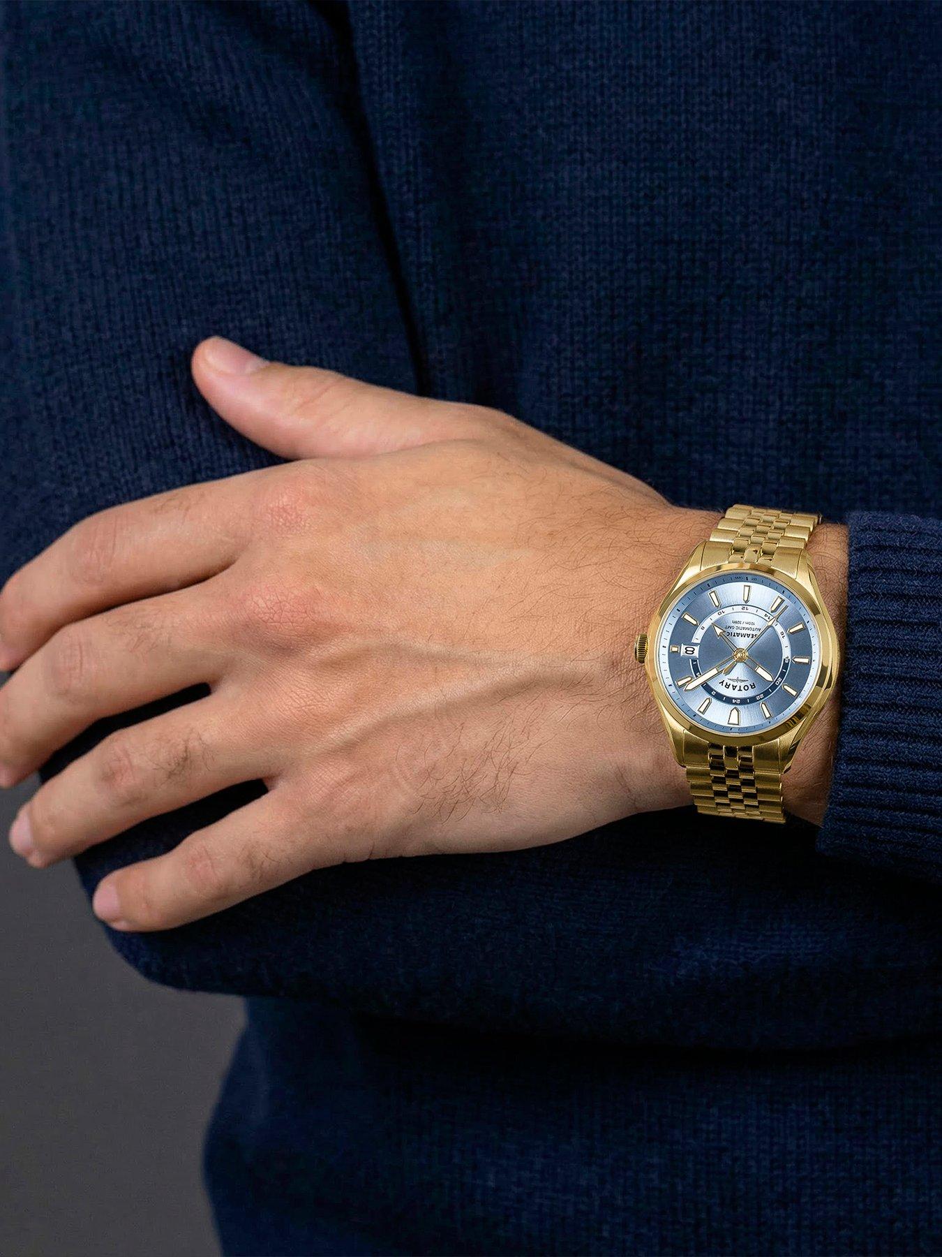 Image 3 of 6 of Rotary Men's Seamatic GP Bracelet Pale Blue Dial 100m