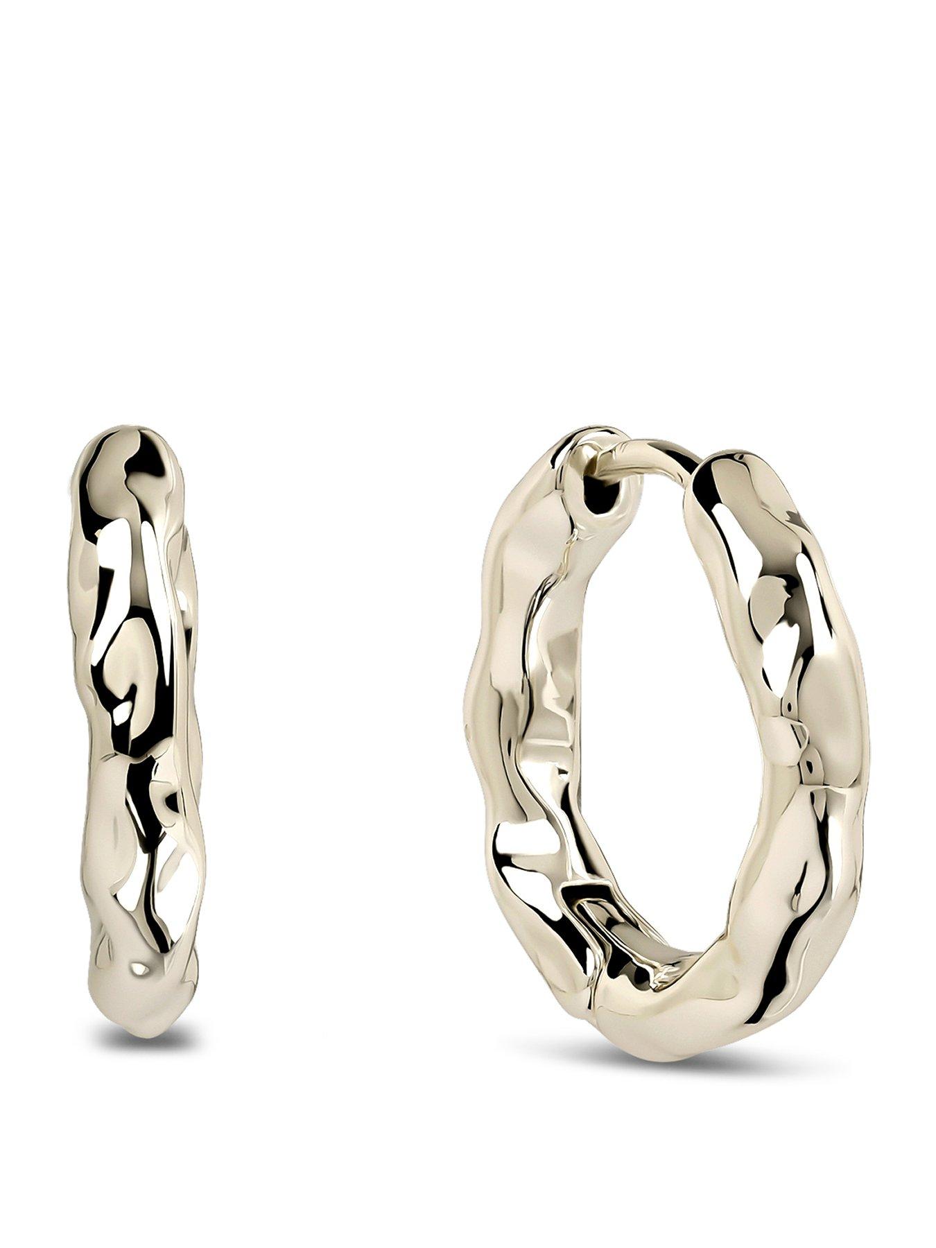  image of radley-18ct-gp-hammer-hoop-earrings