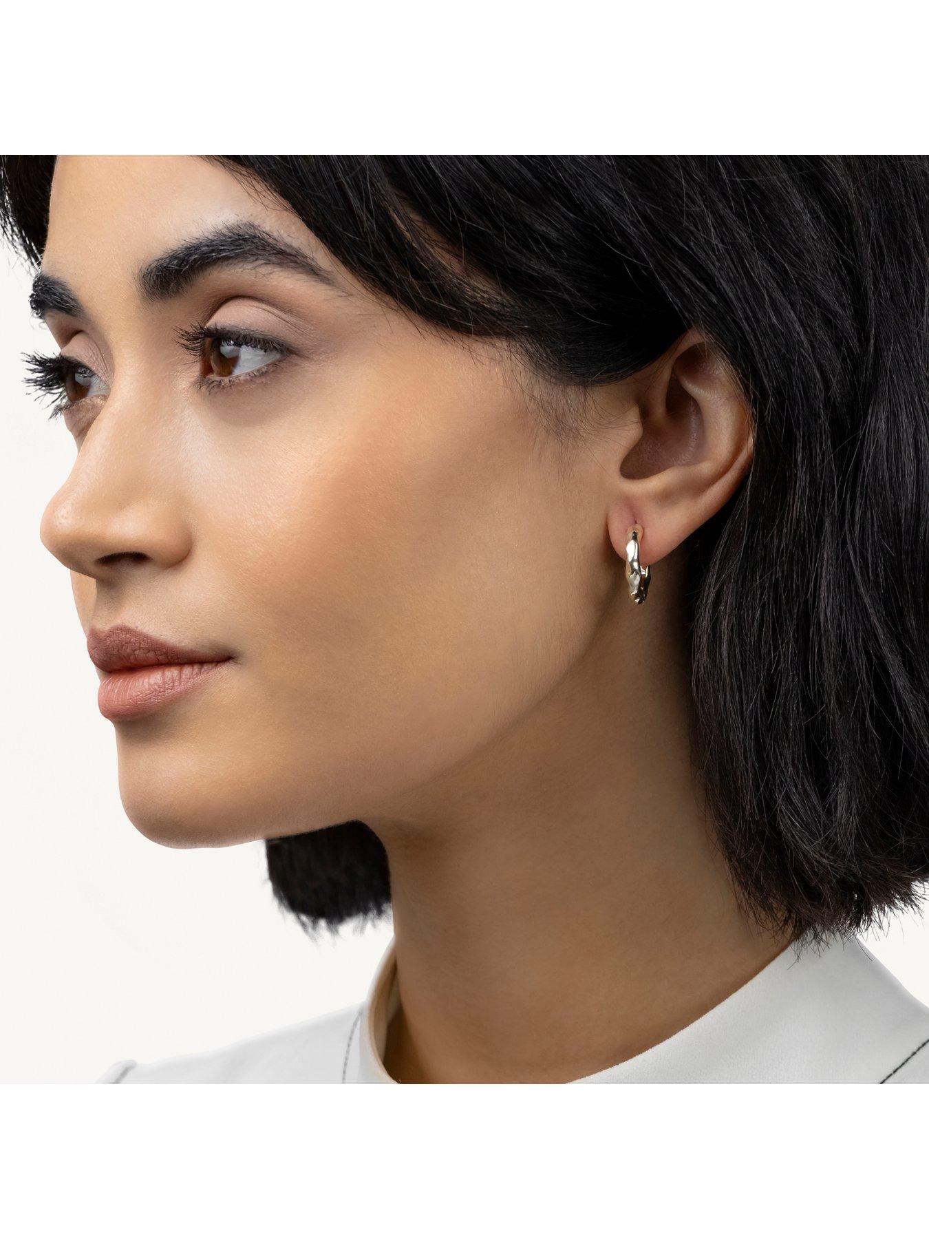  image of radley-18ct-gp-hammer-hoop-earrings