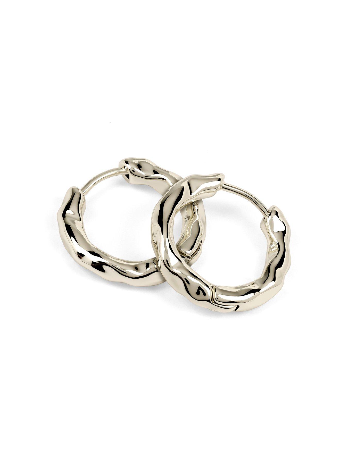 Image 3 of 5 of Radley 18ct GP Hammer Hoop Earrings