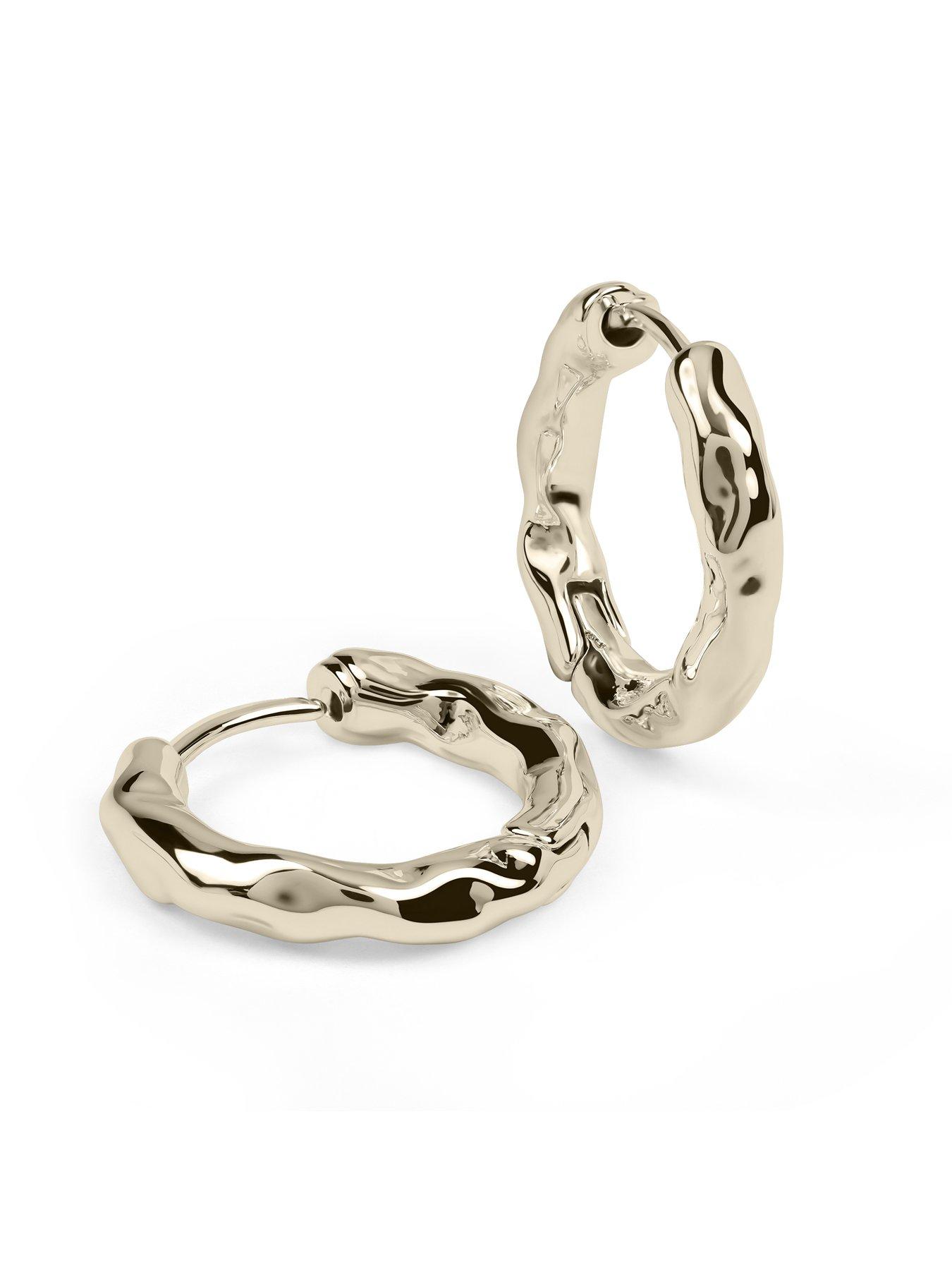 Image 4 of 5 of Radley 18ct GP Hammer Hoop Earrings