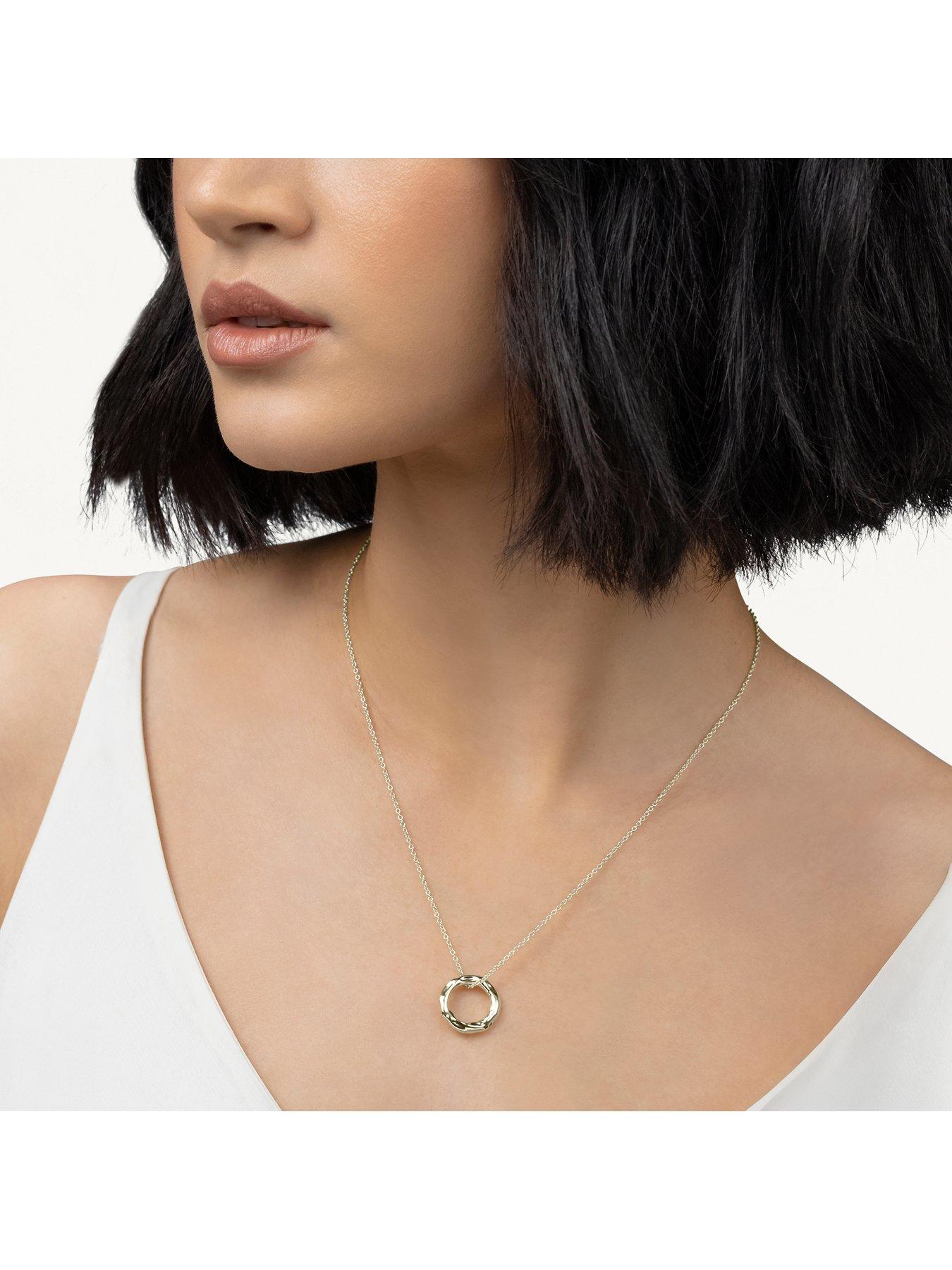Image 2 of 5 of Radley 18ct GP Hammer Hoop Necklace