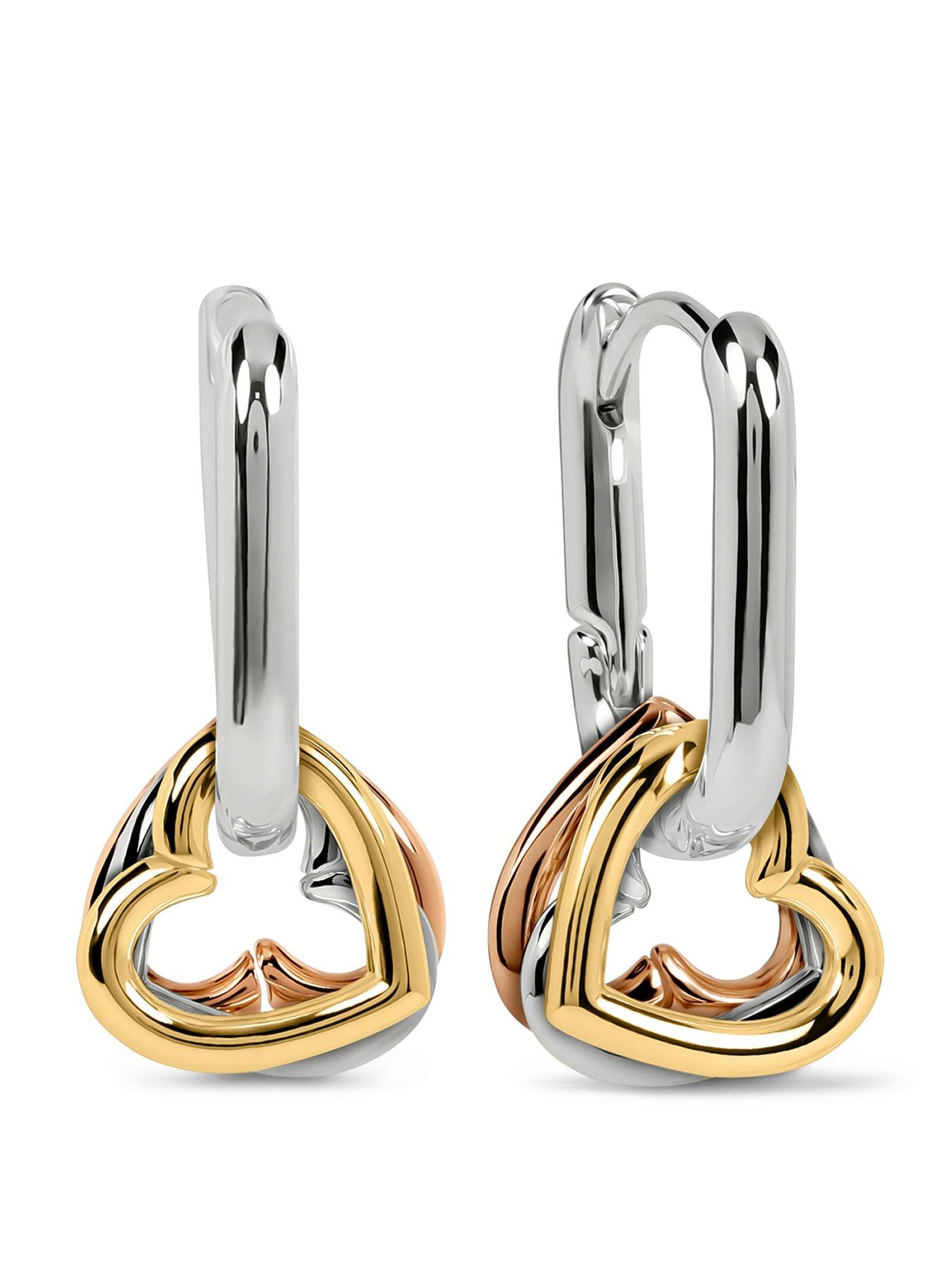Radley Radley Triple plated heart charm hoop Earring