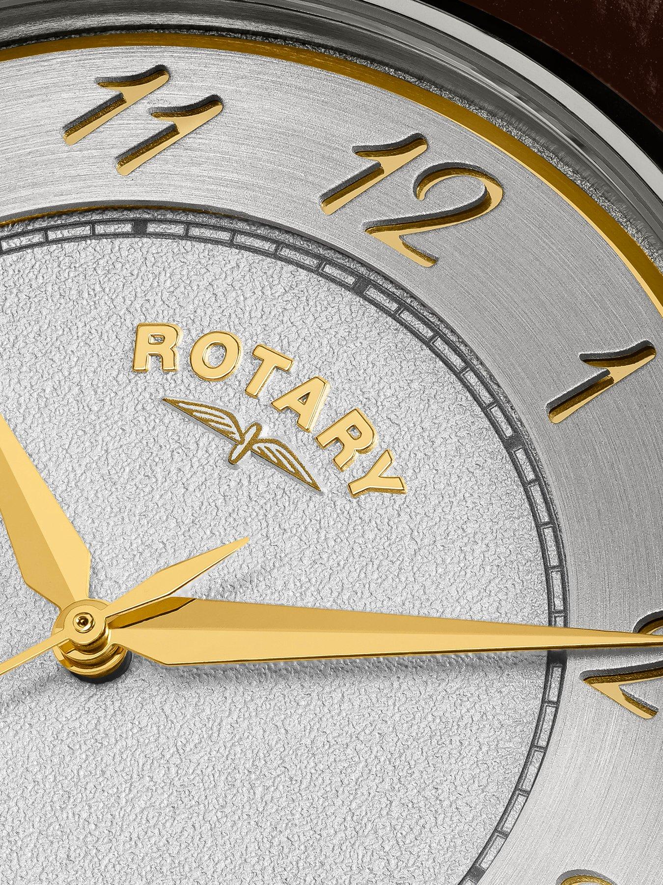 Image 2 of 6 of Rotary Men's SS Brown Strap White Dial 50m