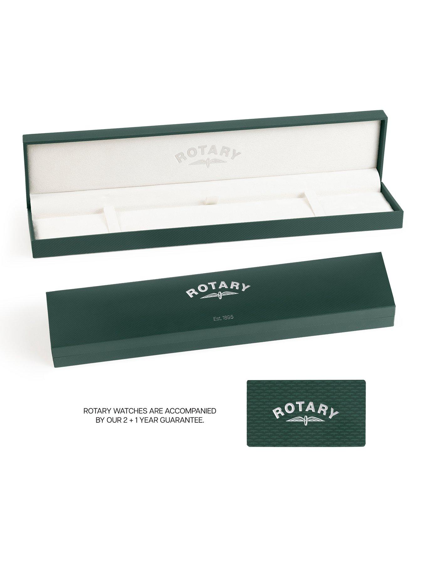 Image 6 of 6 of Rotary Men's SS Brown Strap White Dial 50m