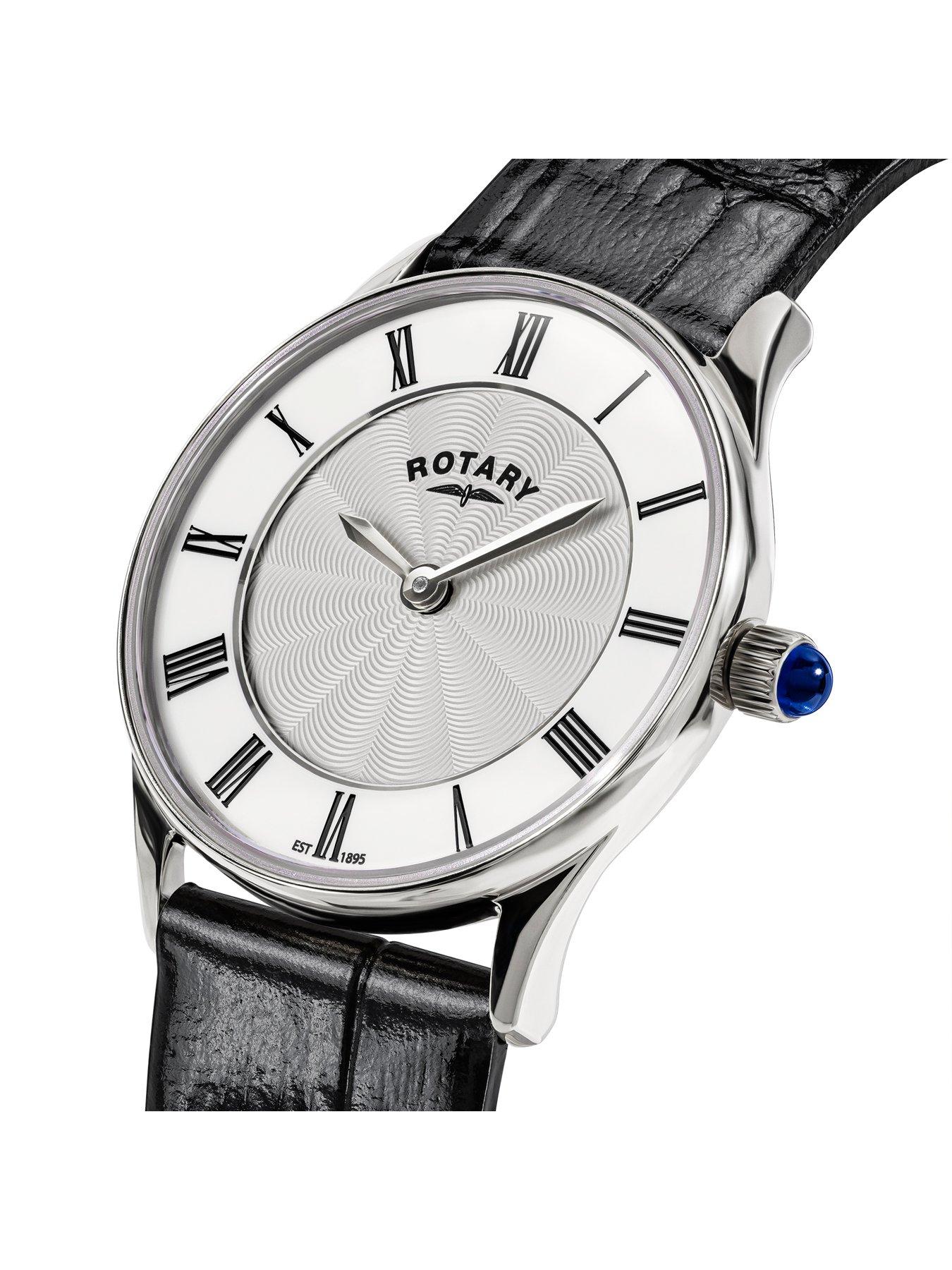 Image 2 of 6 of Rotary Ladies SS Black Strap White Dial 50m