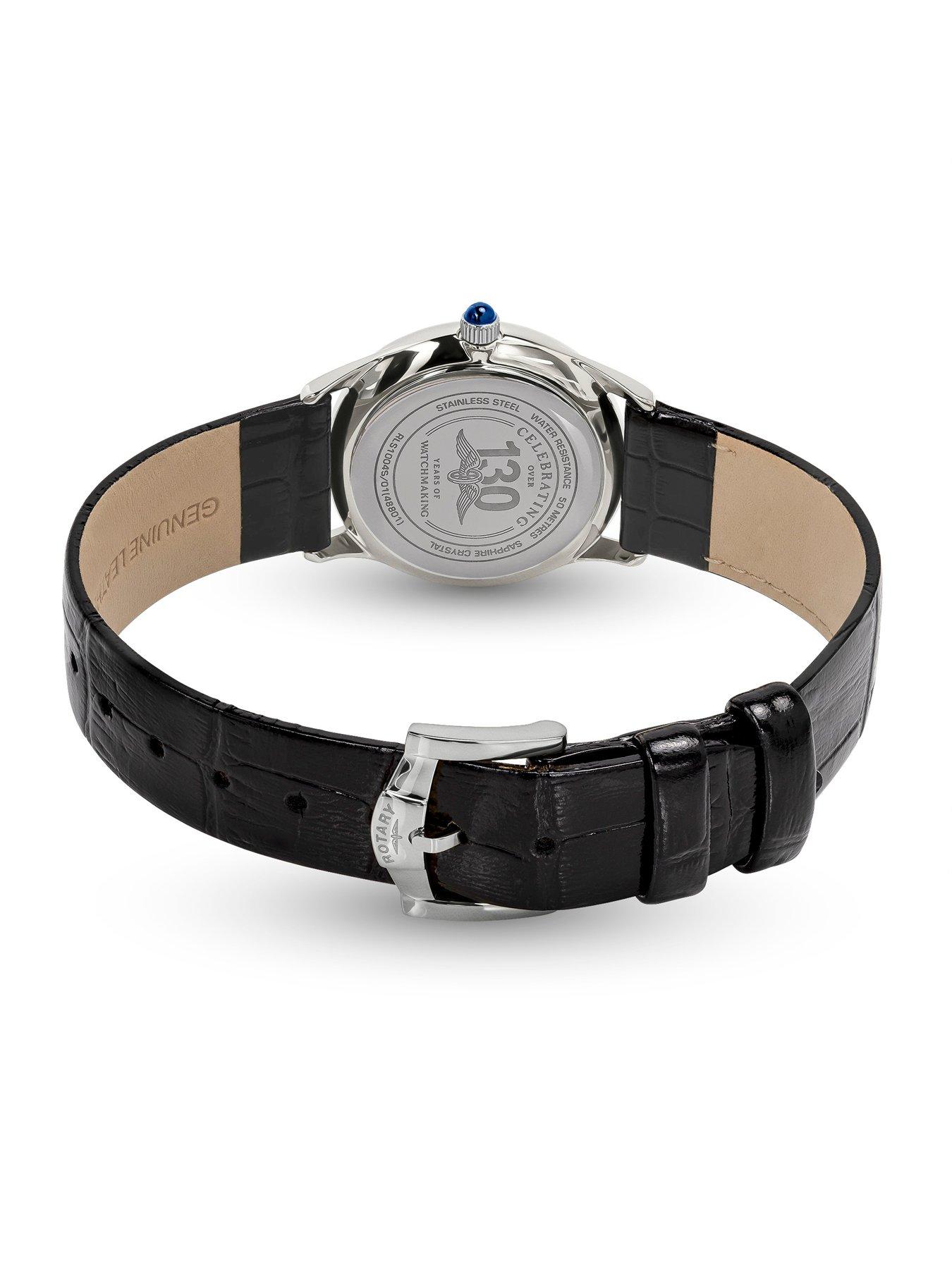 Image 4 of 6 of Rotary Ladies SS Black Strap White Dial 50m