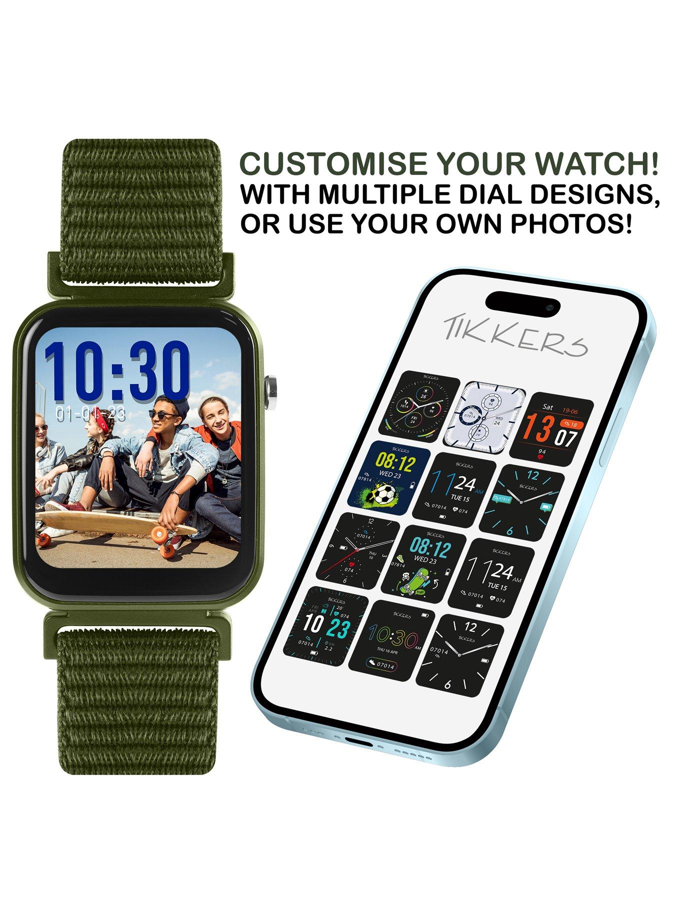  image of tikkers-smart-series-13-green-velcro-strap-smart-watch