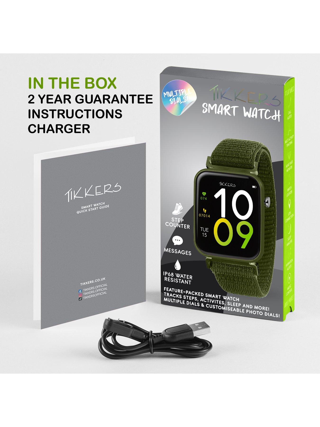  image of tikkers-smart-series-13-green-velcro-strap-smart-watch